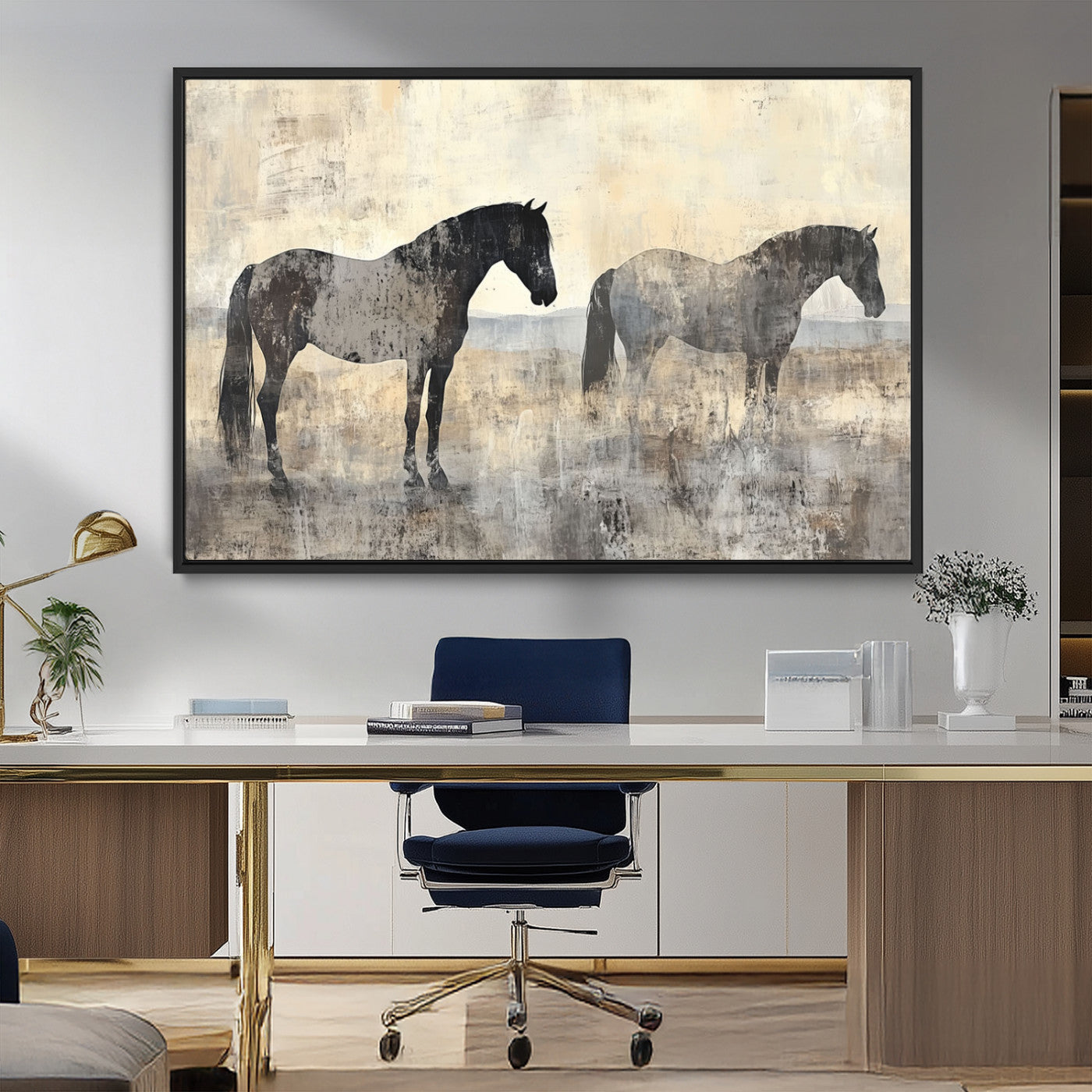 -Vintage Horses Wall Art Canvas Print