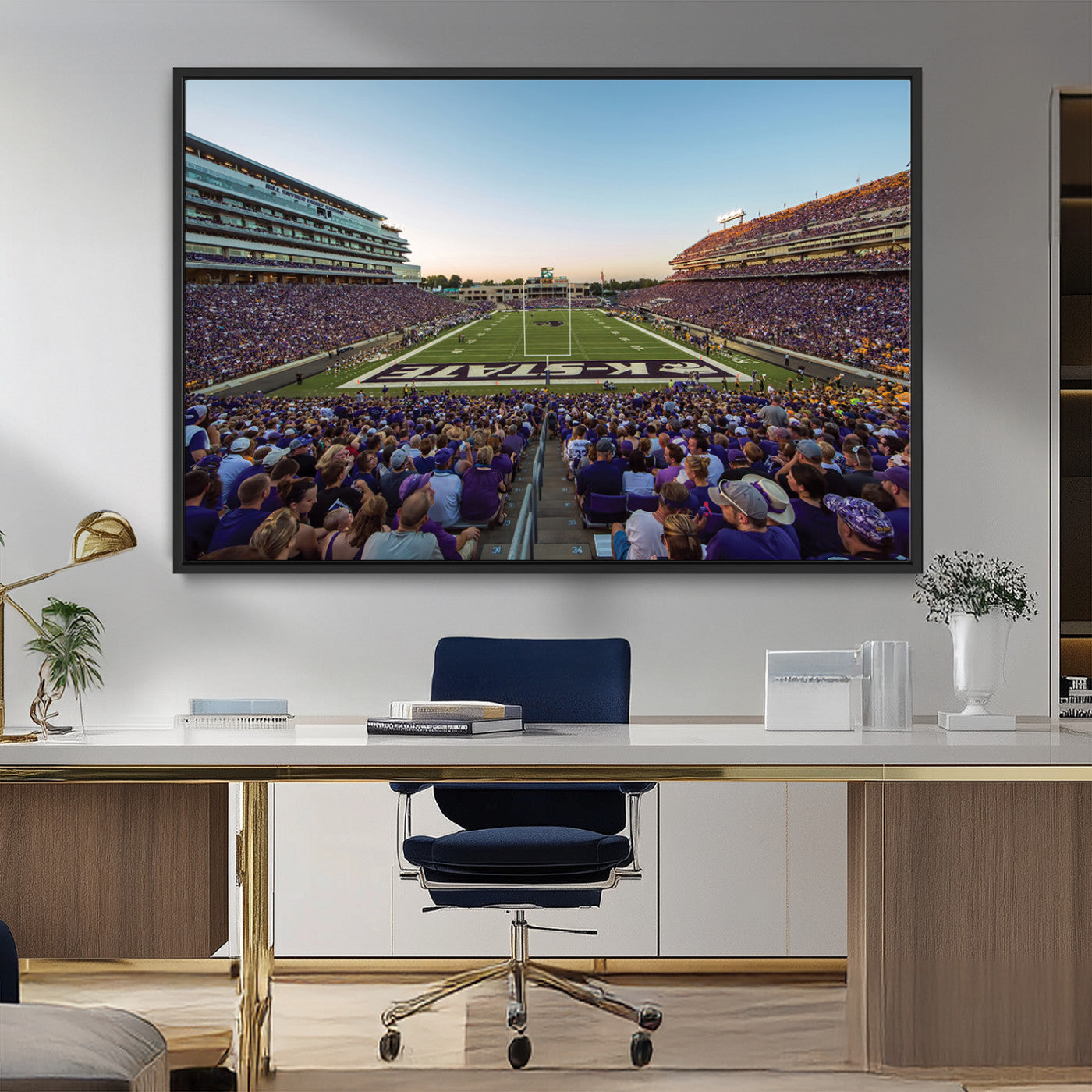 82792-MGV-FC-36X24_Black-Kansas State University Wildcats Football Team Print - Manhattan Bill Snyder Family Football Stadium