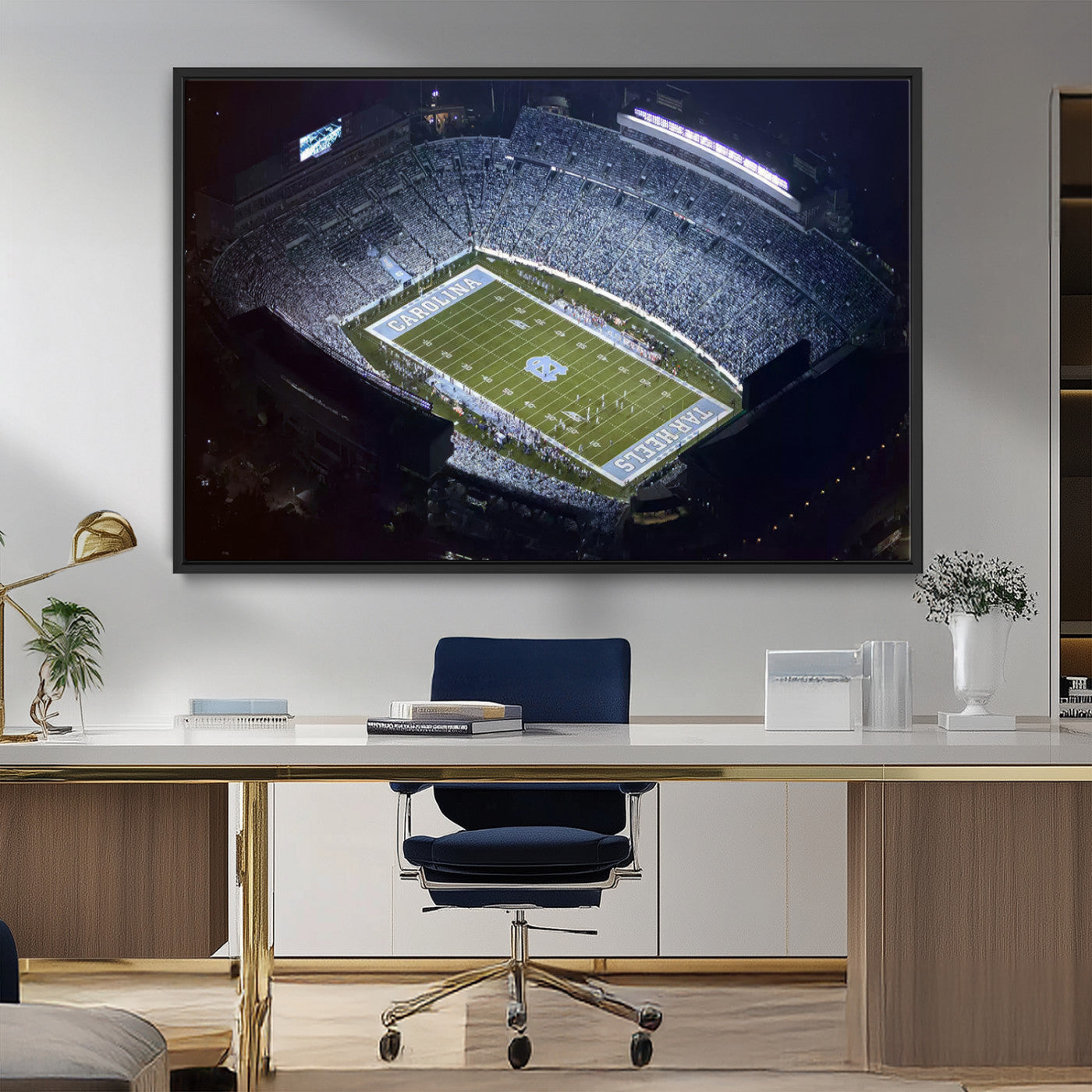 88375-MGV-CV-36X24-University of North Carolina Tar Heels Football Team Print - Chapel Hill Kenan Memorial Stadium