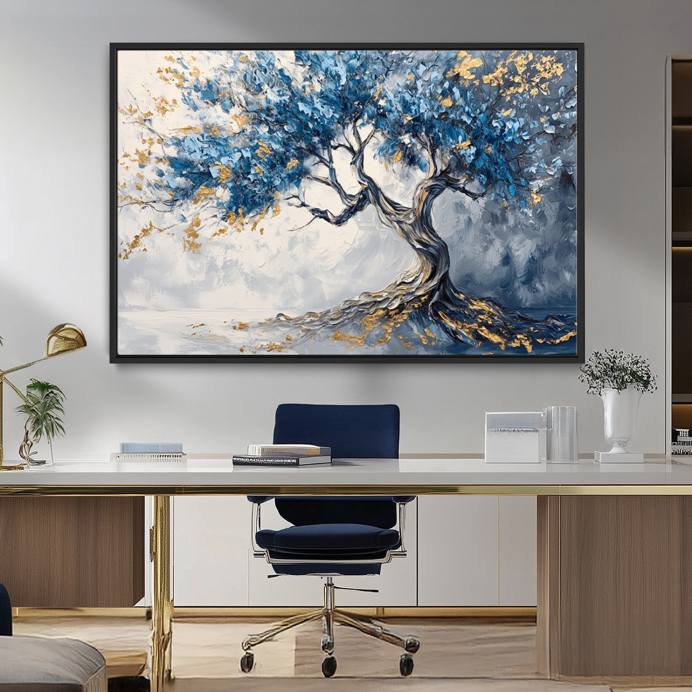 10259-MGV-FC-36X24_Black-Abstract Tree Painting Canvas Wall Art | Tree of Life Painting Wall Art Canvas Print