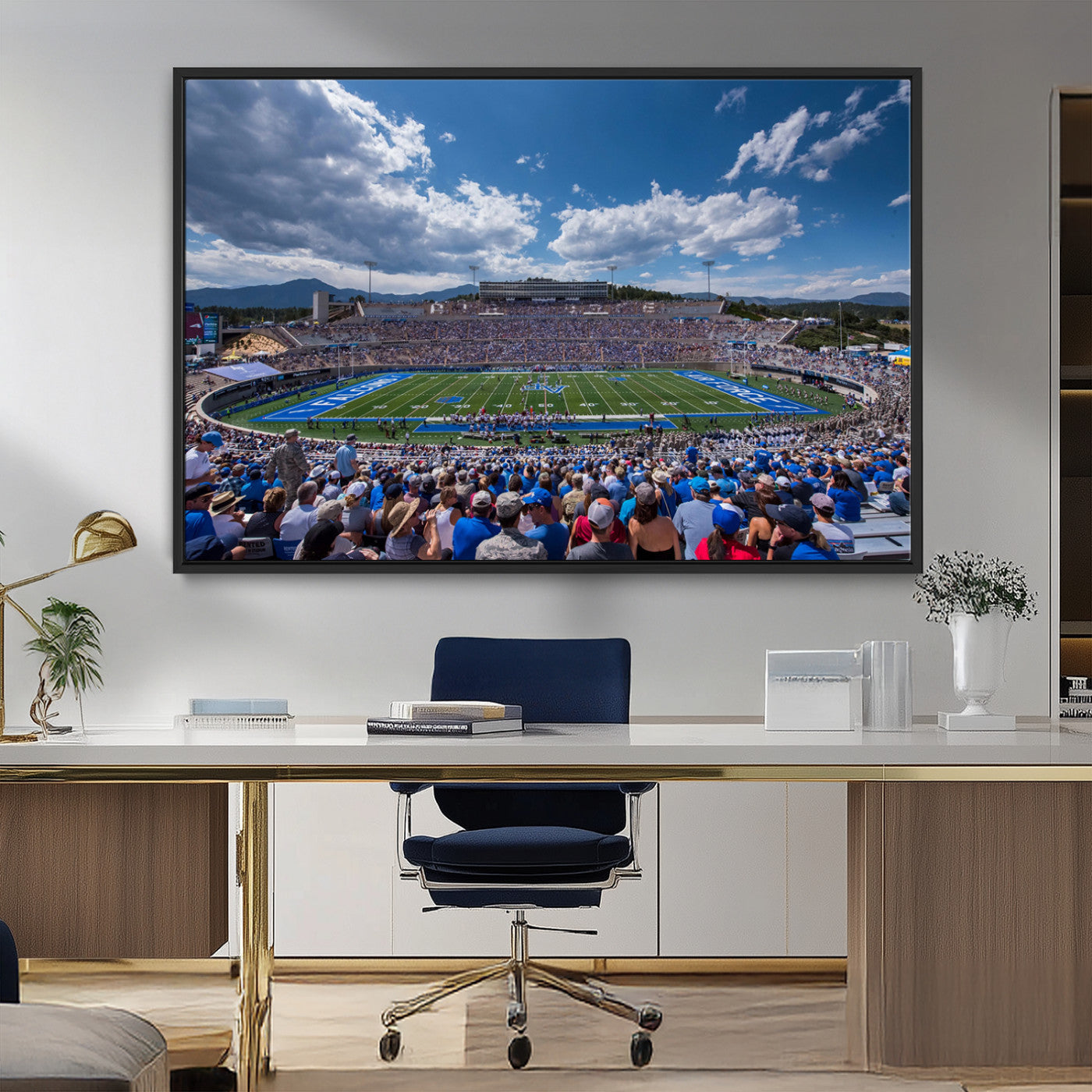 59281-MGV-FC-36X24_Black-Air Force Falcons Football Team Print - Colorado Springs Falcon Stadium Wall Art Canvas Print