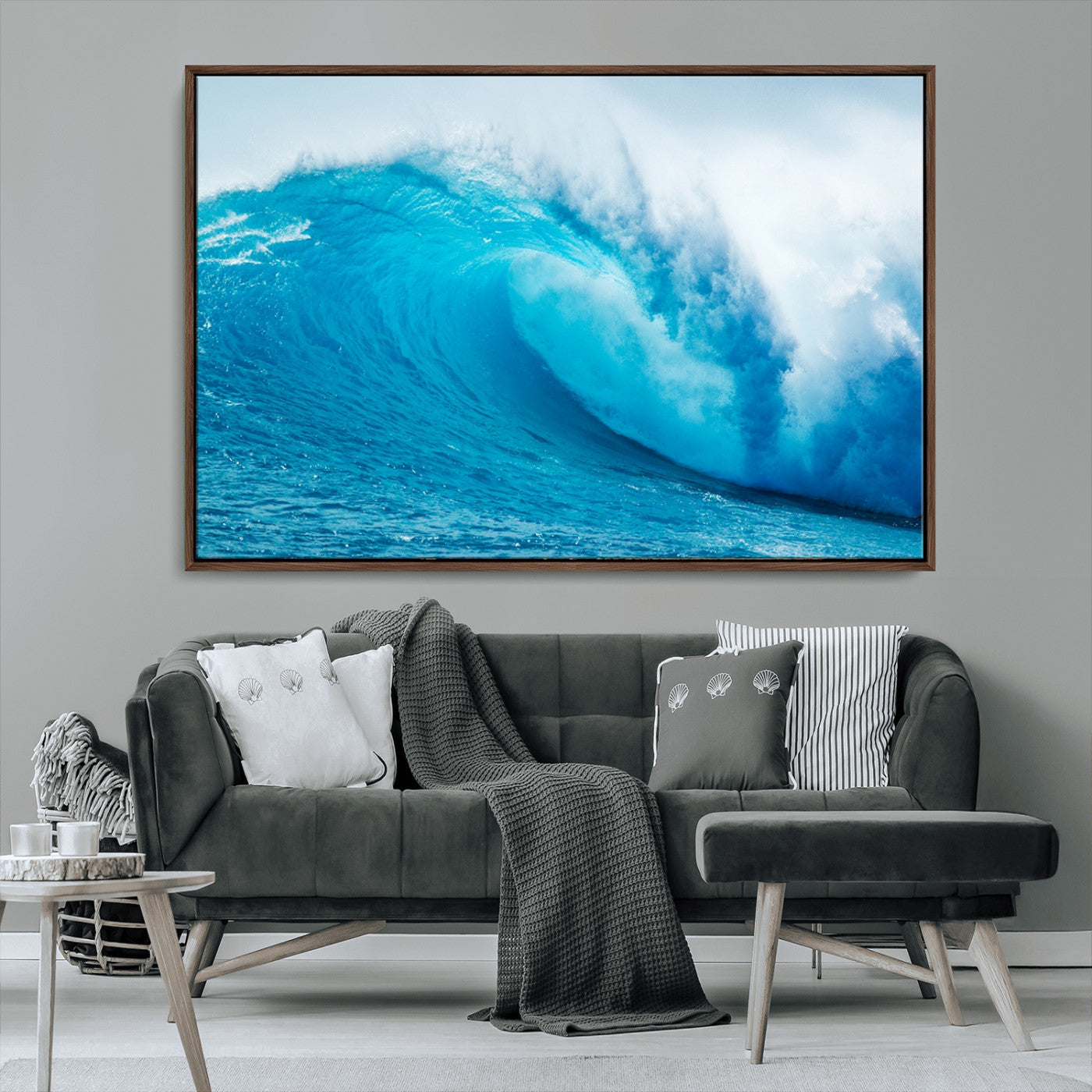 13117-MGV-CV-36X24-Big Ocean Surfing Wave Wall Art Canvas Print