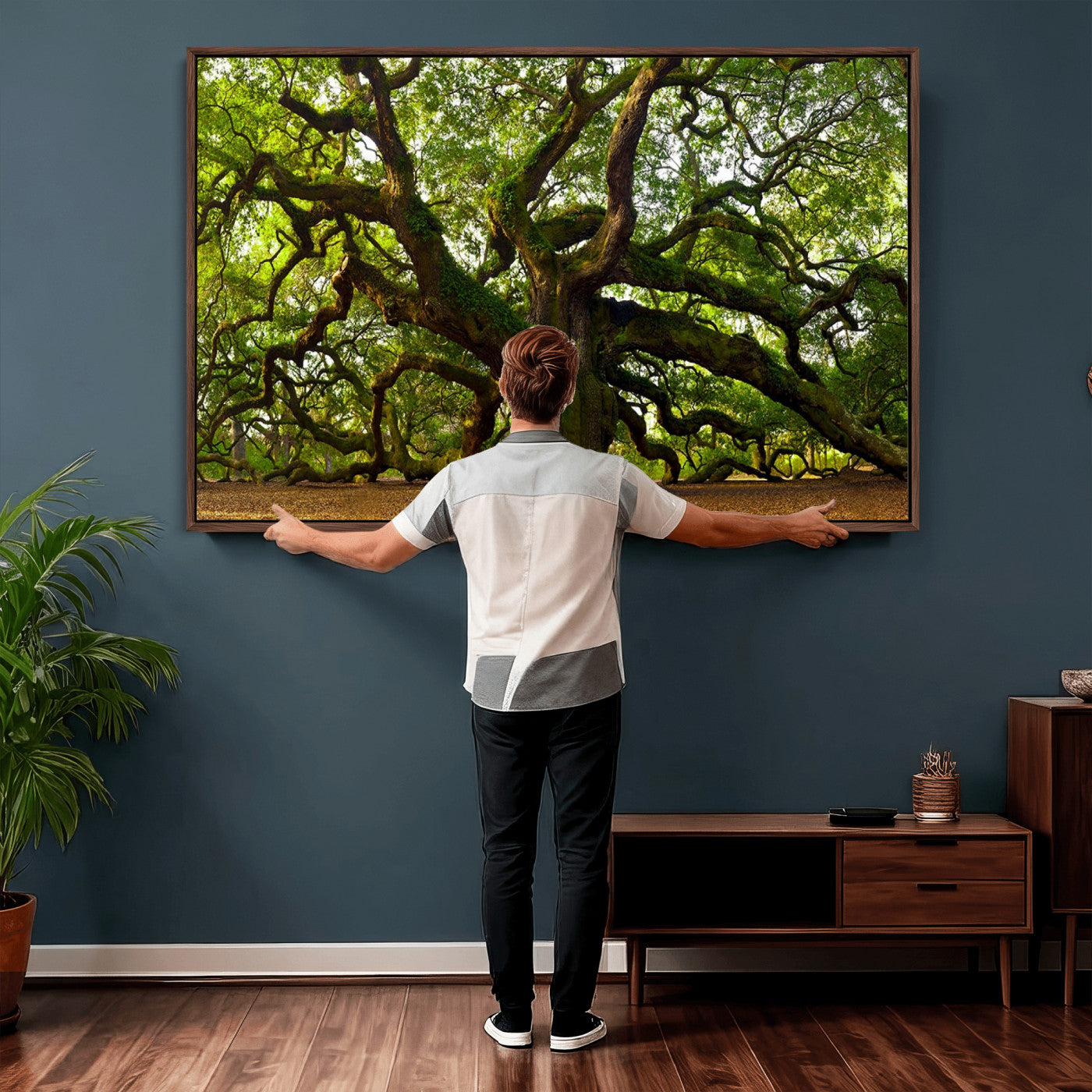29407-MGV-CV-36X24 - Angel Oak Tree Wall Art Canvas Print | Large Forest Tree Nature Photography Print on Canvas