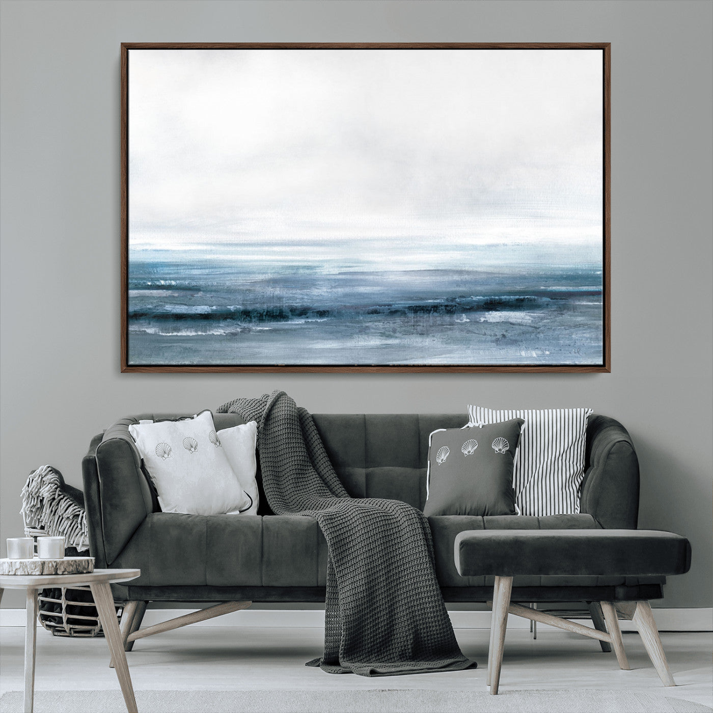 65702-MGV-FC-36X24_Walnut-Blue Ocean Abstract Artwork Wall Art Canvas Print