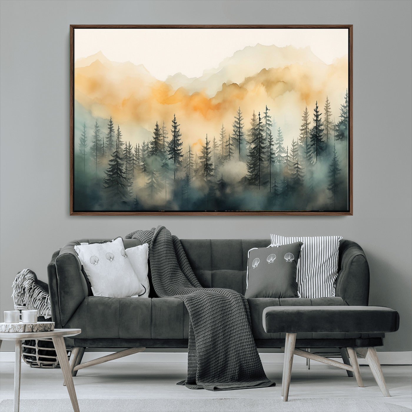 34155-MGV-CV-36X24-Abstract Forest Print - Mountain Wall Art | Autumn Landscape Canvas Print for Living Room, Bedroom,