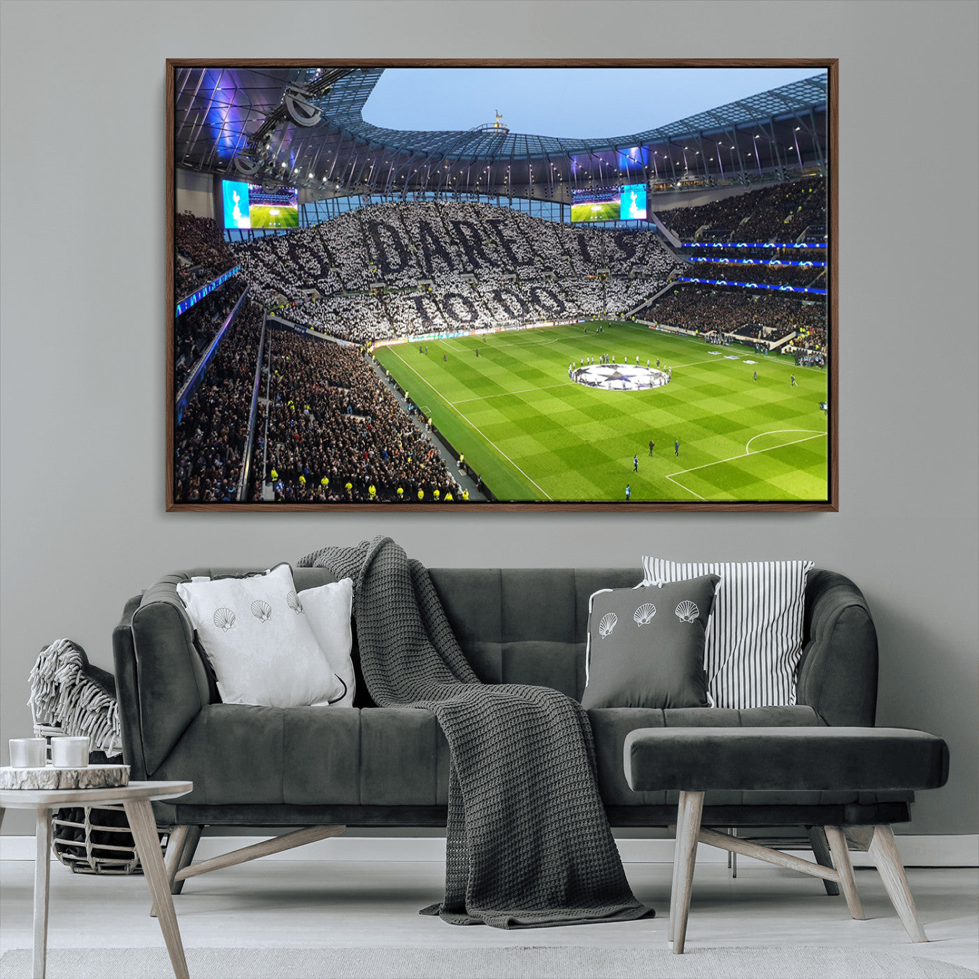 -Tottenham Hotspur Stadium Canvas Print, Match Day Triple Canvas Wall Art - Premier League Football
