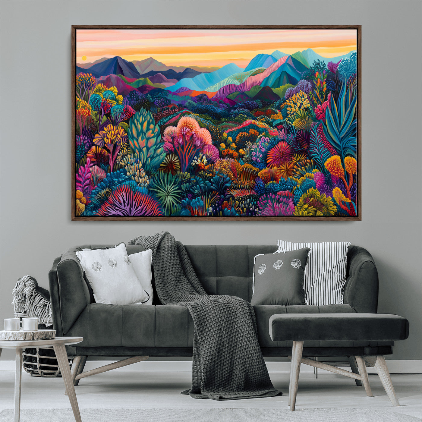 63728-MGV-CV-36X24-Colorful Abstract Landscape Wall Art Print Canvas - Vibrant Modern Decor for Living Room, Office, or