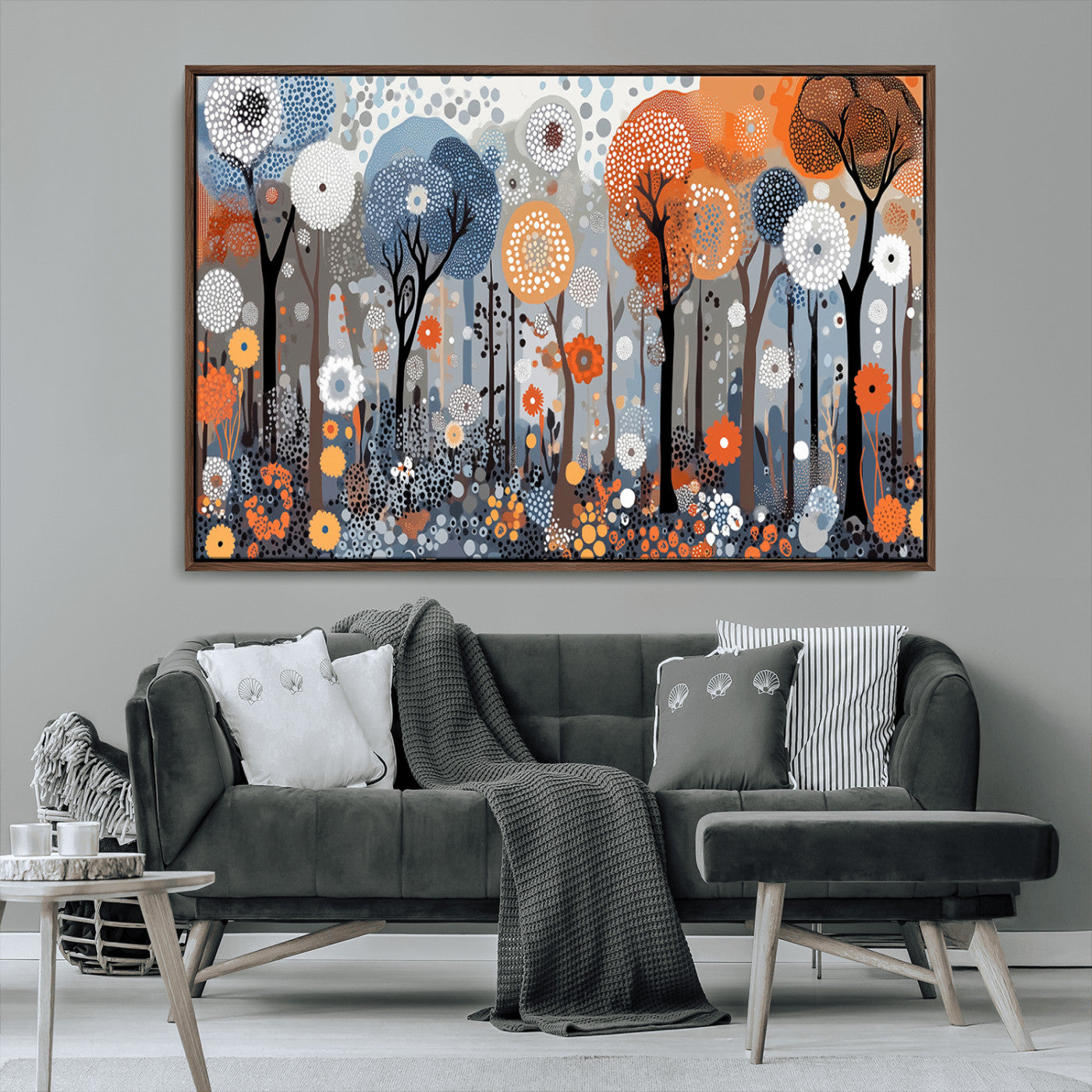 48857-MGV-CV-36X24-Abstract Winter Landscape Canvas Wall Art Print - Large Colorful Nature Wall Decor