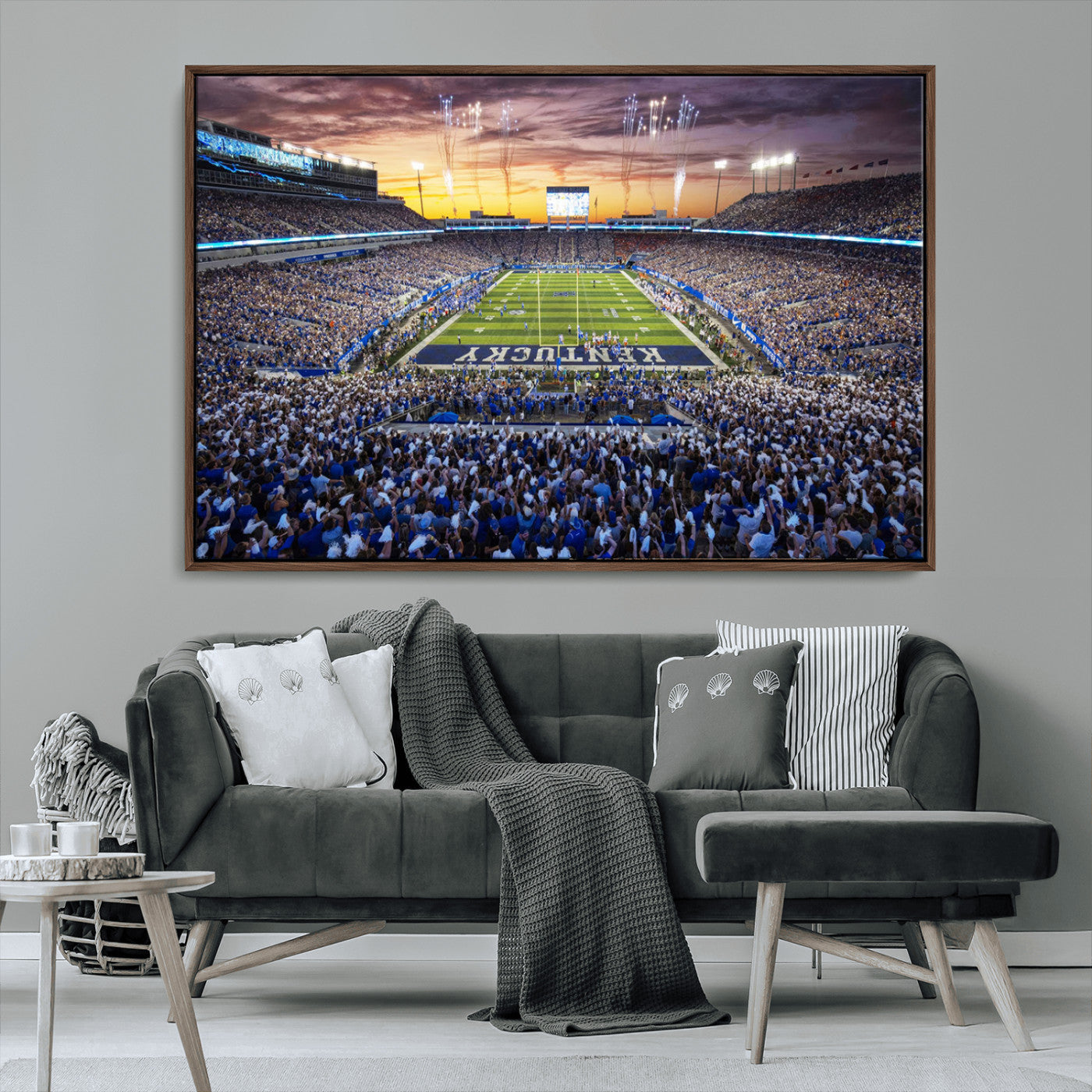 78524-MGV-CV-36X24-Kroger Field Wall Art Print - Kentucky Stadium Wall Art Print - Sunset Football Stadium Wall Decor -
