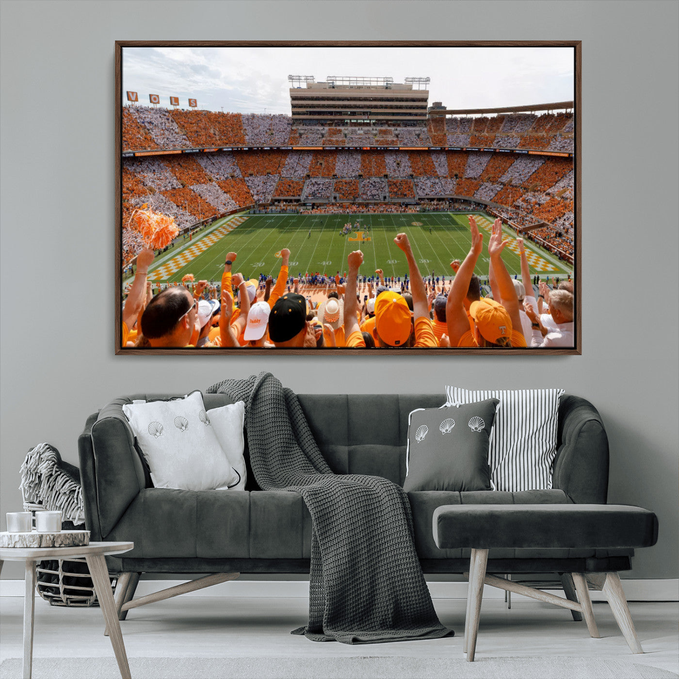 76011417-MGV-CV-36X24-Tennessee Neyland Stadium Wall Art Print, Sports Arena Canvas Wall Art, Panoramic Stadium Canvas Print, Modern Athletic Field Art Printing
