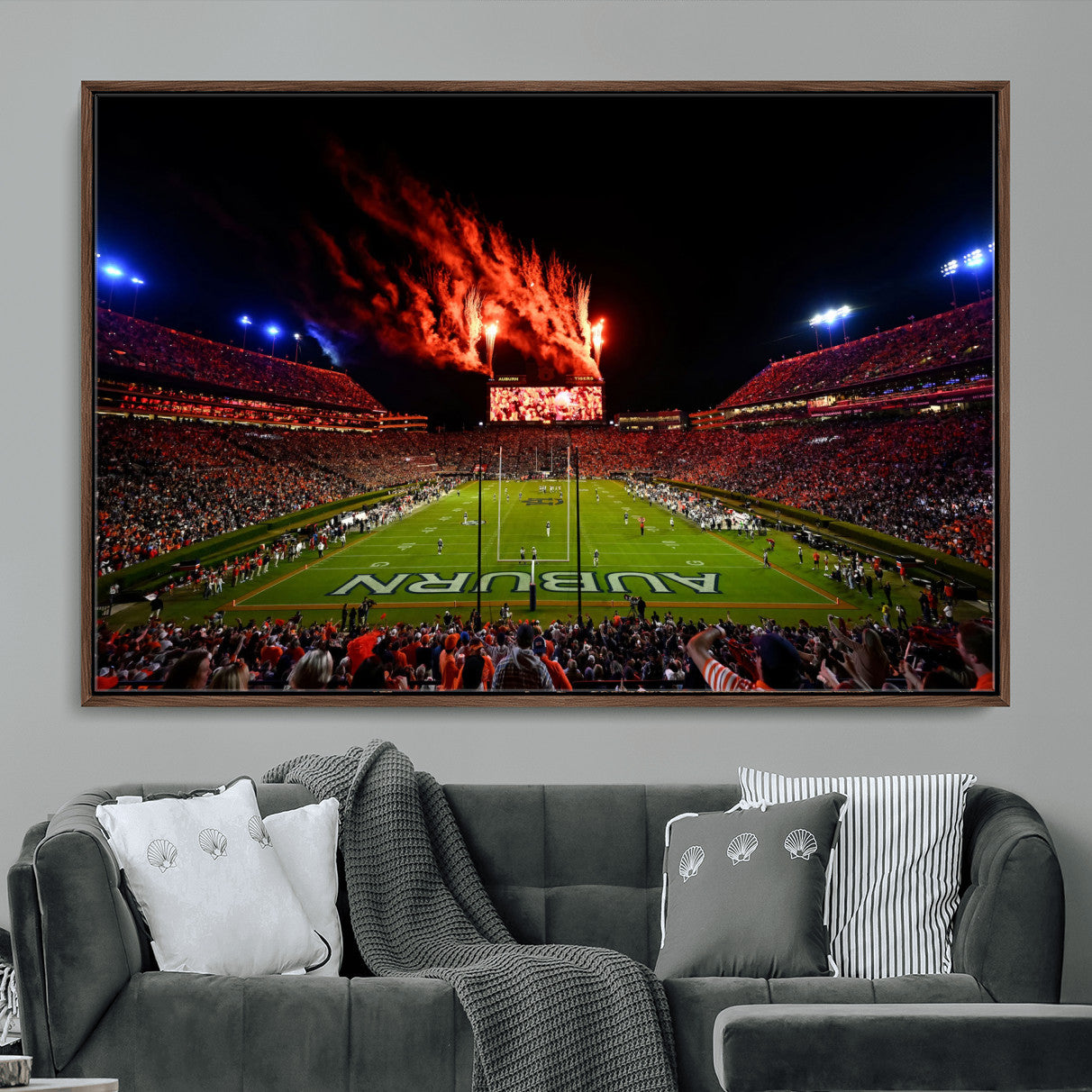 59046876-MGV-CV-36X24-Jordan-Hare Stadium Wall Art Canvas Print, Football Stadium Aerial View, College Sports Art for Man Cave or Game Room (Copy)