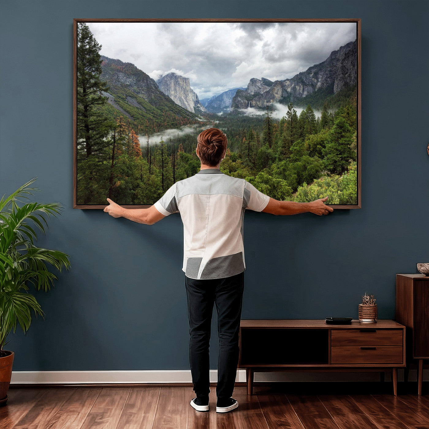 46168759-MGV-CV-36X24 - Yosemite Valley Wall Art Canvas Print, El Capitan Mountain Landscape Nature Wall Decor