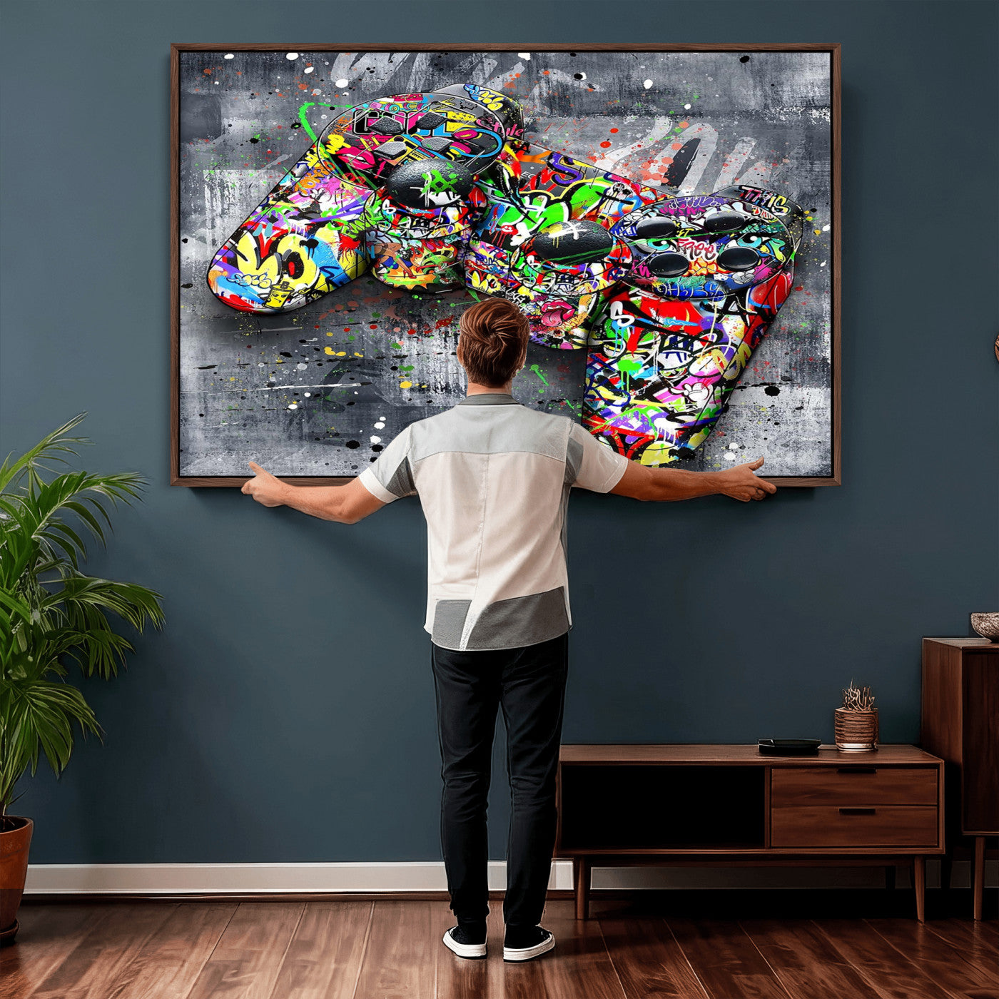 42929610-MGV-CV-36X24 - Graffiti Canvas Wall-Art For Bedroom - Gaming Wall Art For Teen Boys - Abstract Painting Pop Art Modern Home Wall Decor Ready to Hang