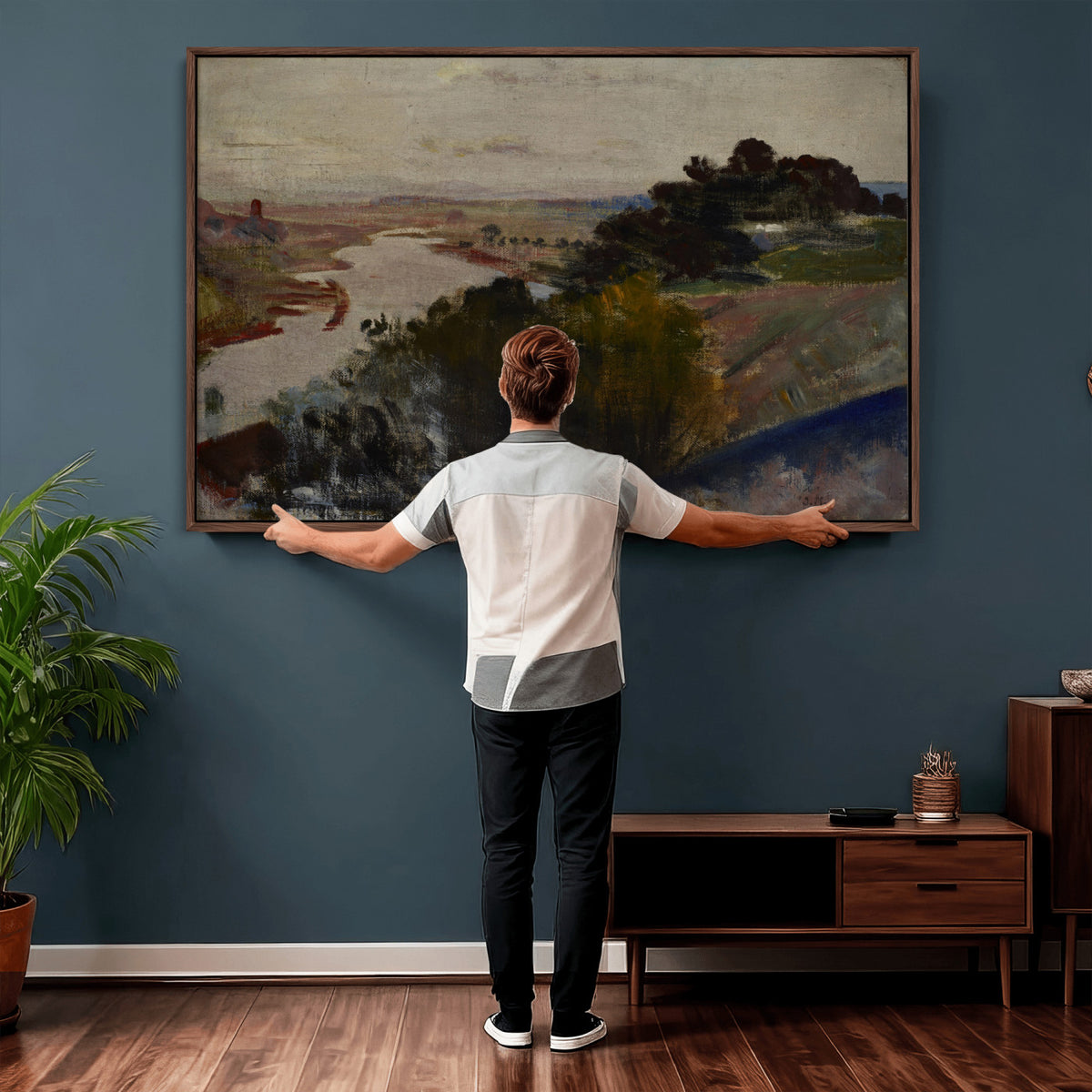 55507874-_Poster-30x20 - Jacek Malczewski Landscape at the Vistula Wall Art Canvas Print