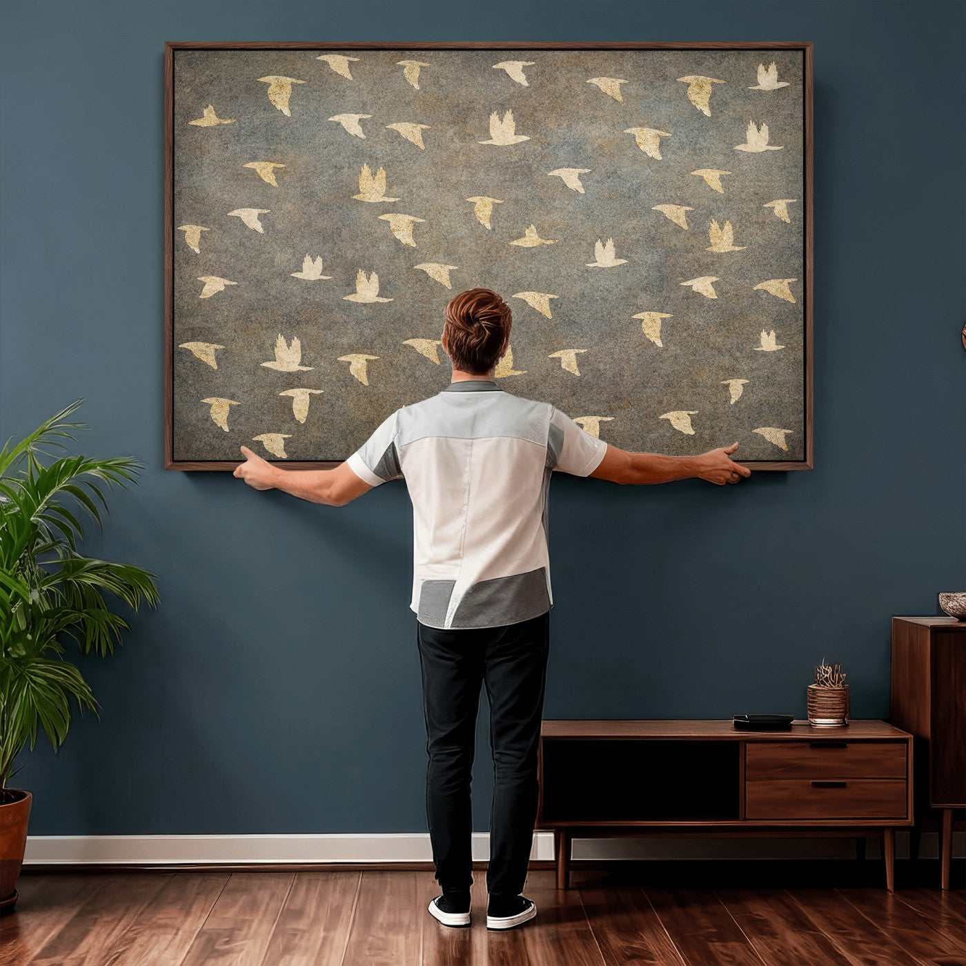 20532514-MGV-CV-36X24 - Abstract Birds Wall Art Canvas Print