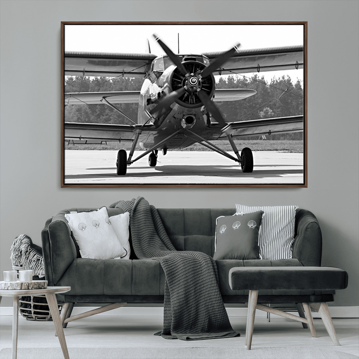 74816-MGV-FC-36X24_Walnut-Wall Art Old War Plane Canvas Print