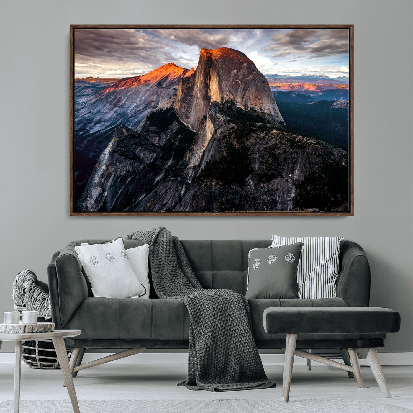 20714-MGV-CV-36X24-Half Dome Yosemite Wall Art – Majestic Mountain Landscape Canvas Print, National Park Nature Photography for Living Room or Office Decor