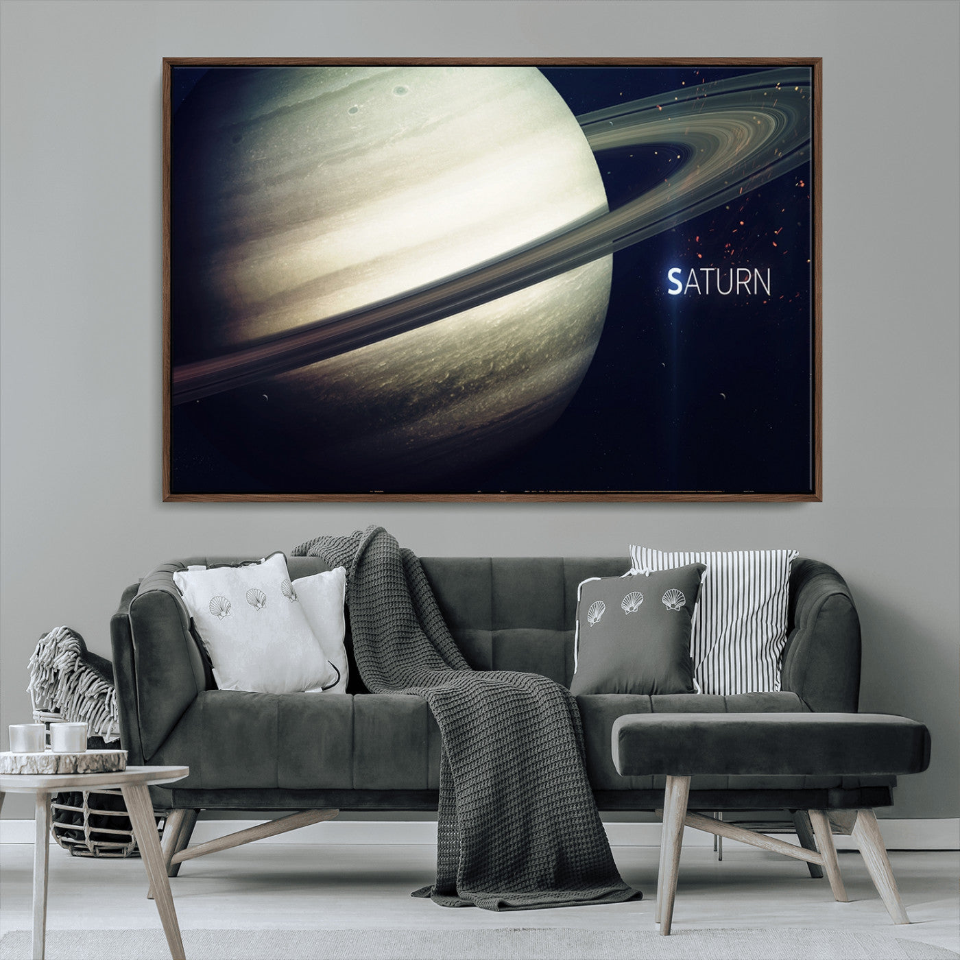 -Framed Saturn Wall Art Canvas Print