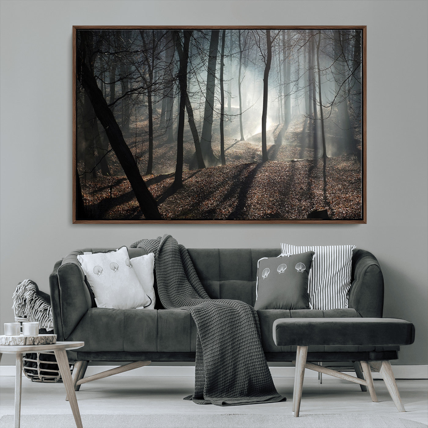 -Dark Family and Tree Wall Art Canvas Print