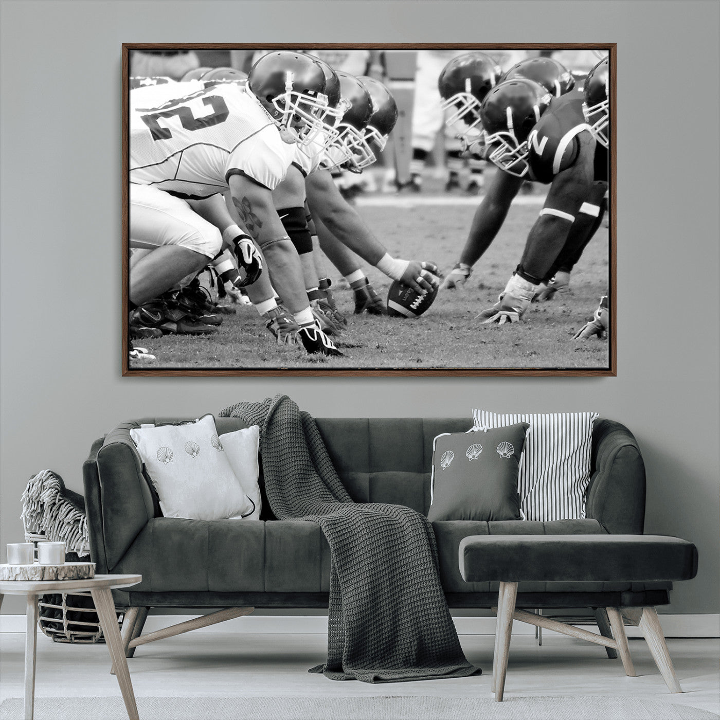 -American Football Player Wall Art Canvas Print