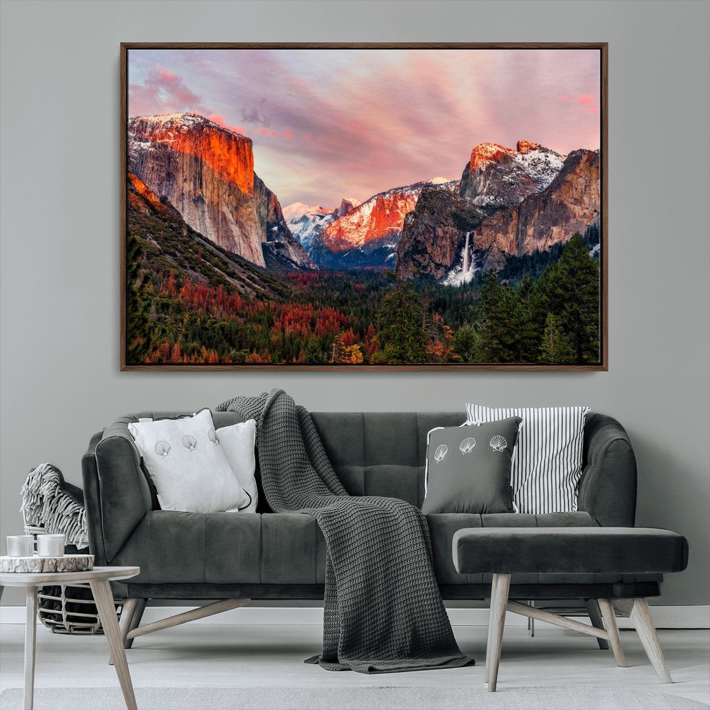 -Yosemite Half Dome Wall Art Canvas Print El Capitan