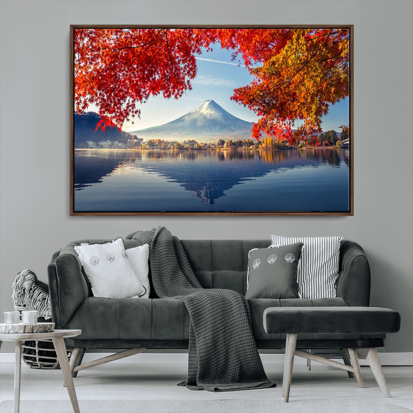-Mount Fuji Canvas Wall Art Japan Autumn Mountain Canvas Print Wall Art