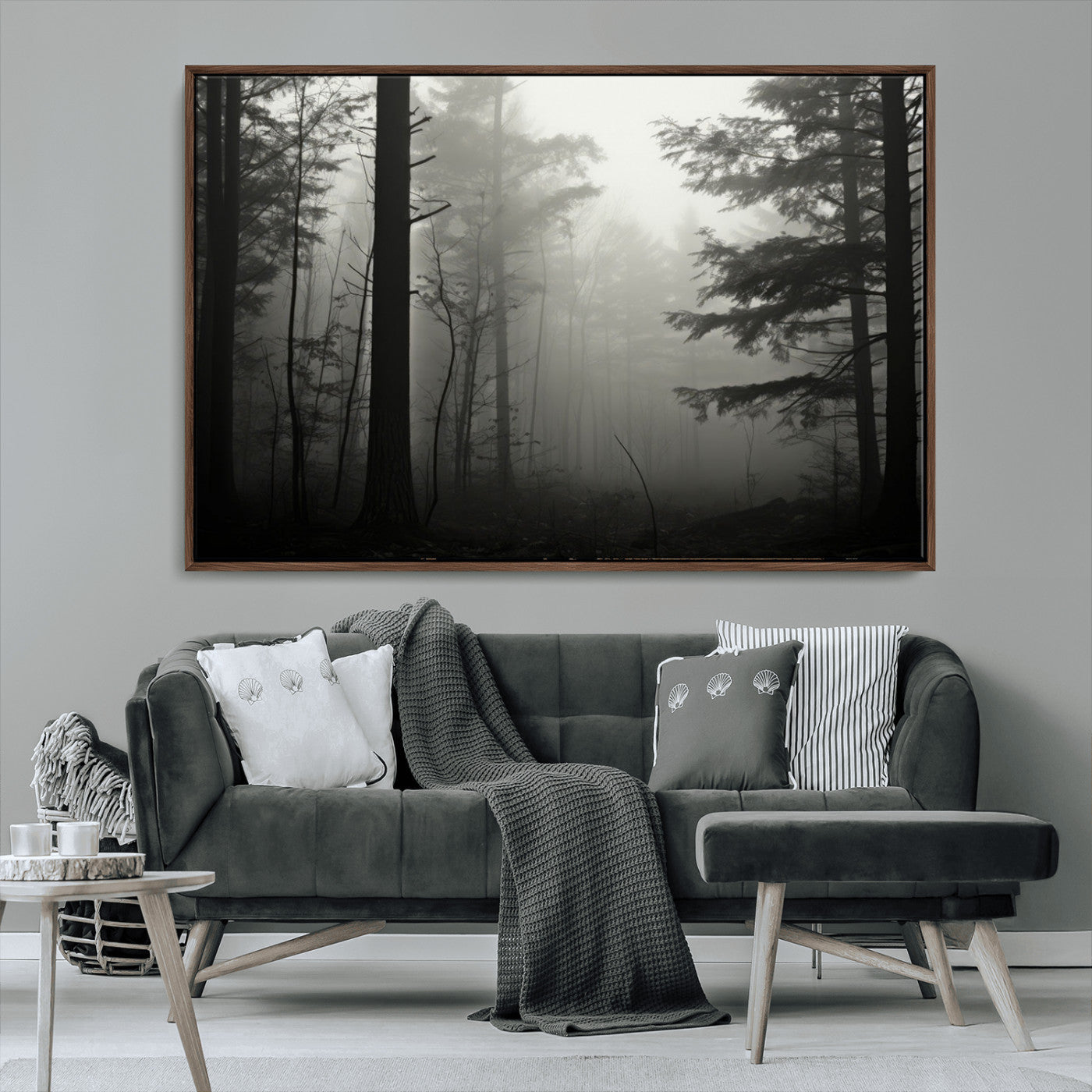 -Misty Forest Wall Art Premium Canvas Print a Foggy and Serene Atmosphere - Nature Wall Art