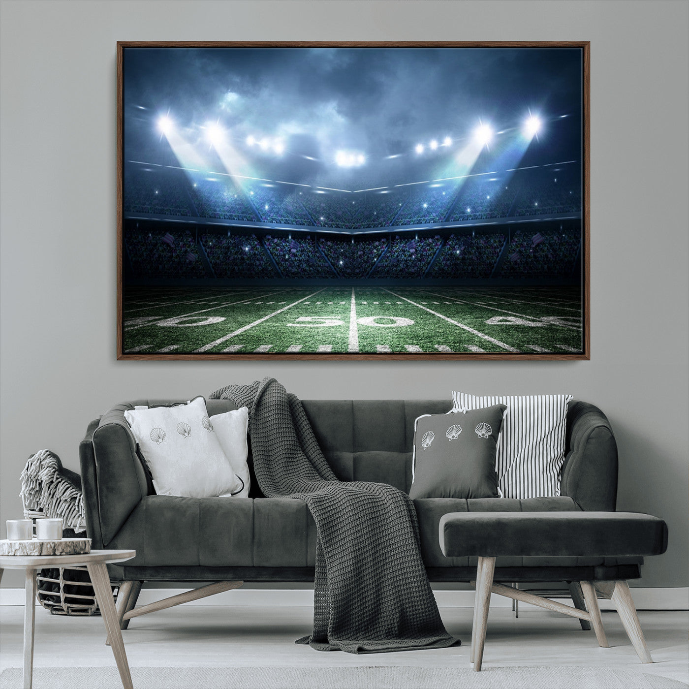 74741-MGV-CV-36X24-American Football Stadium Wall Art Canvas, American Football Stadium Canvas Print