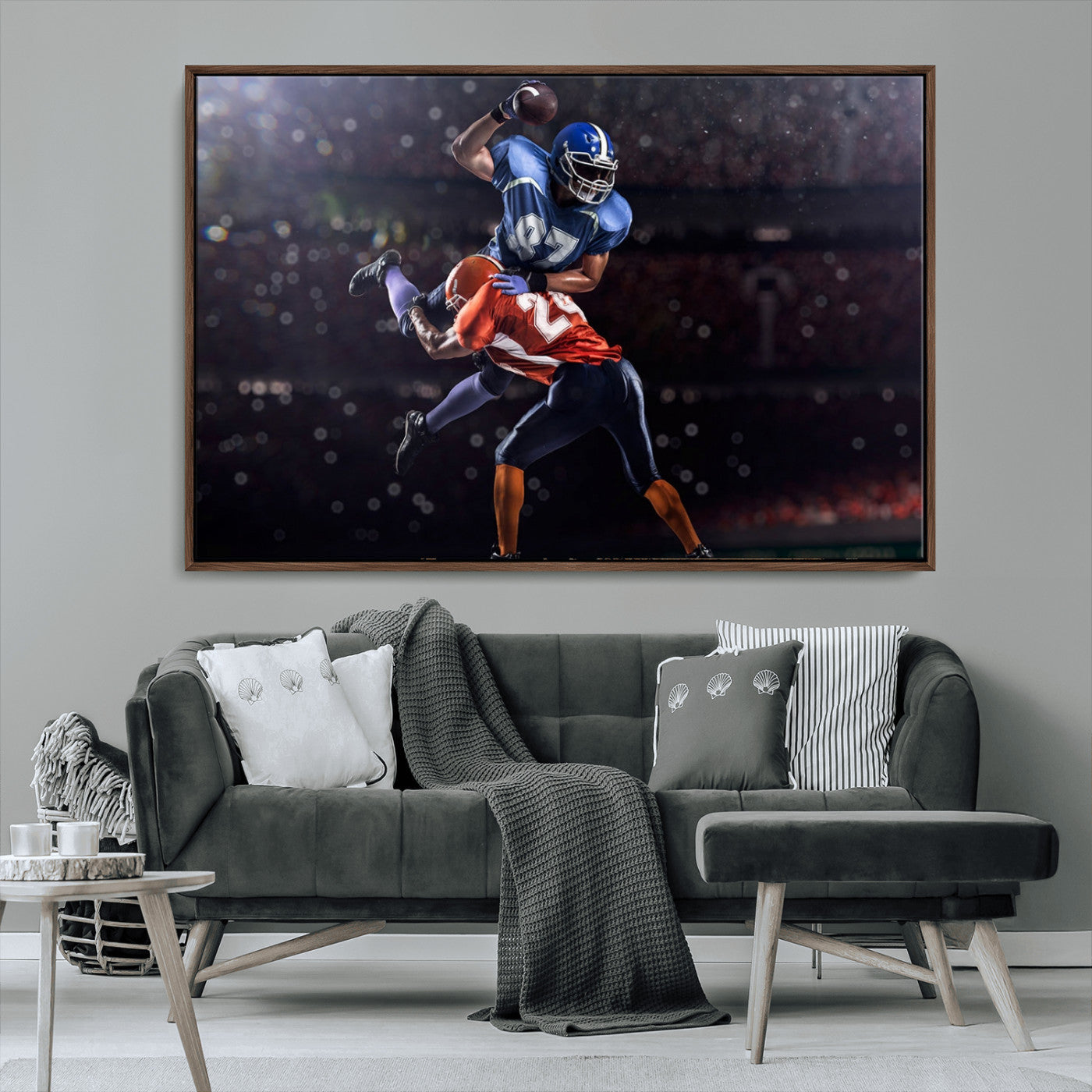 76491-MGV-CV-36X24-American Football Wall Art Canvas Print, Stadium Sport Wall Art Print