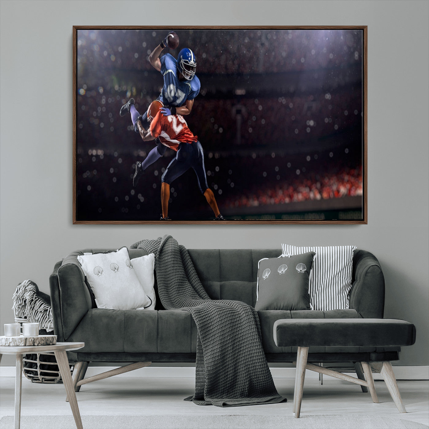 68009-MGV-CV-36X24-American Football Wall Art Canvas Print, Stadium Sport Wall Art Print