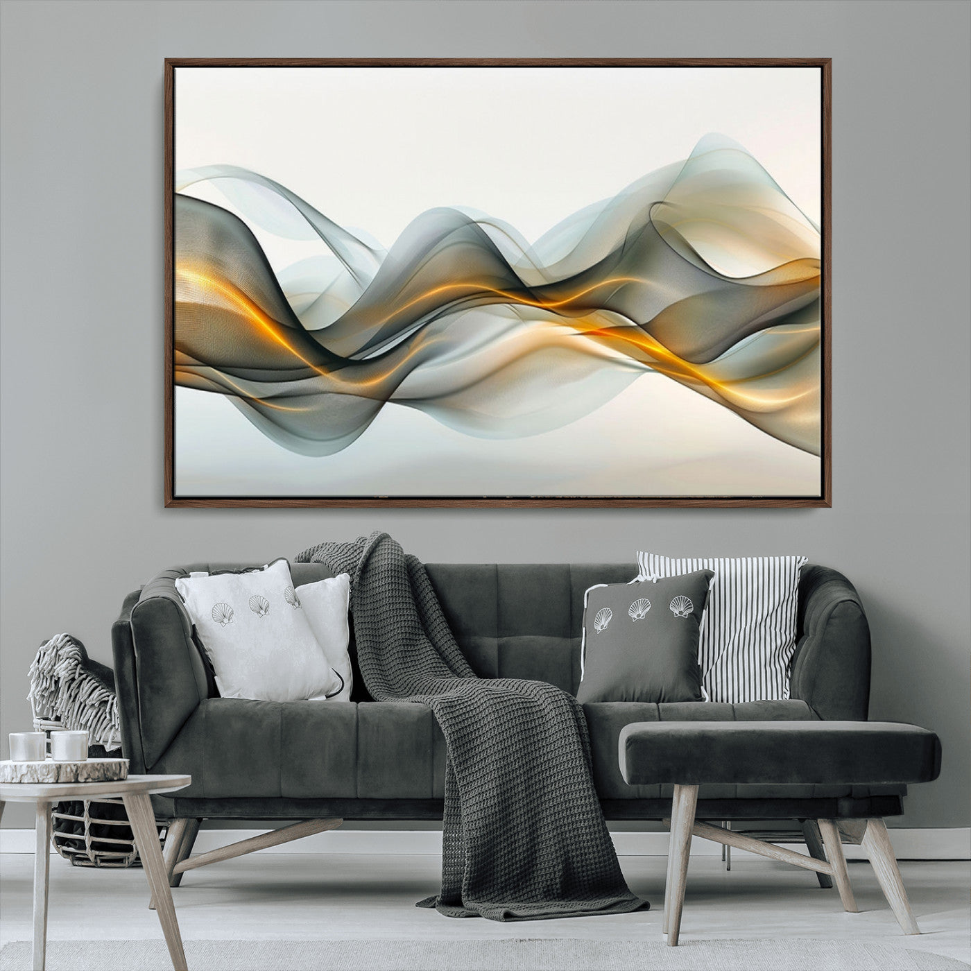ES1001-MGV-CV-36X24-Abstract Wave Canvas Wall Art – Fluid Contemporary Elegance in Motion – Ready to Hang