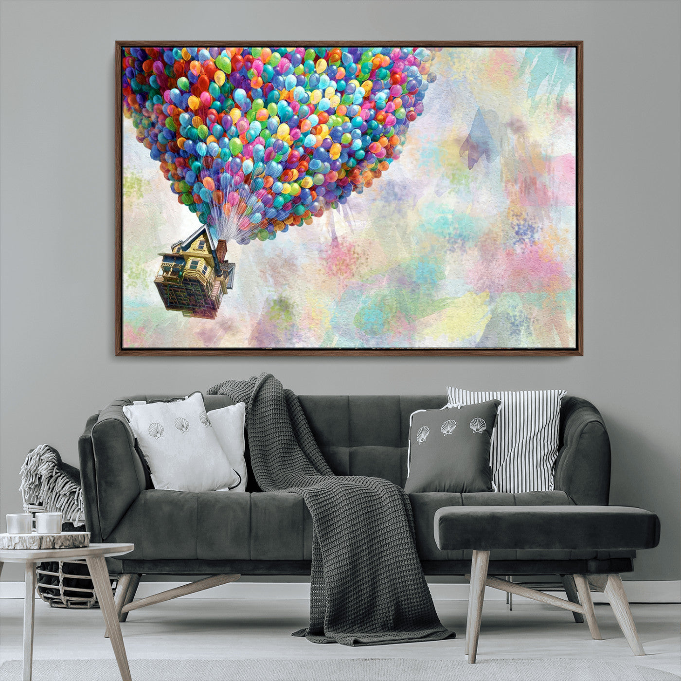 -Up Pixar Poster, Look Up Pixar Wall Art, Up Pixar Canvas, Kids Play Game Room Decor Wall Art