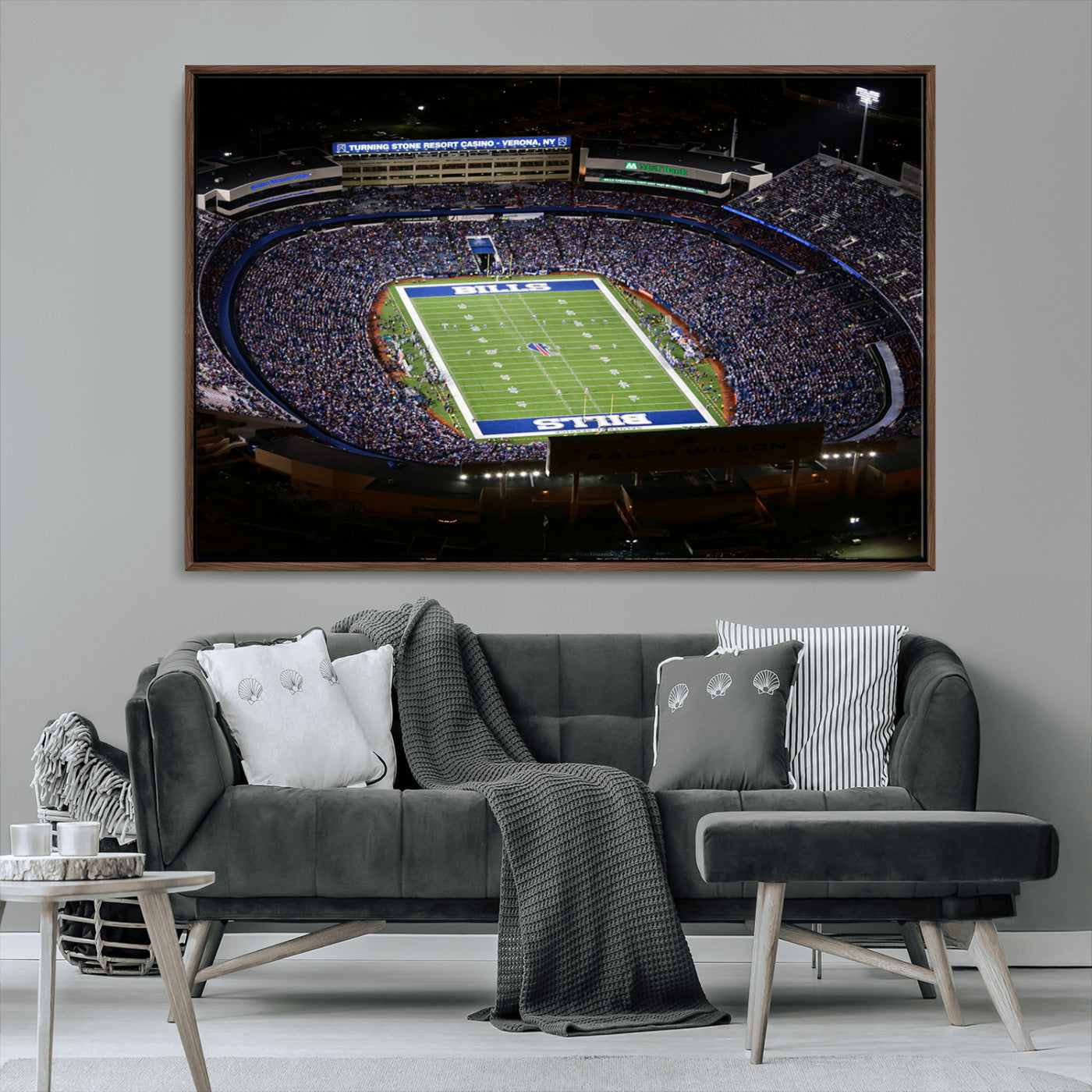 19030-MGV-CV-36X24-Buffalo Bills NFL Football Team Print - Highmark Stadium Wall Art Canvas Print