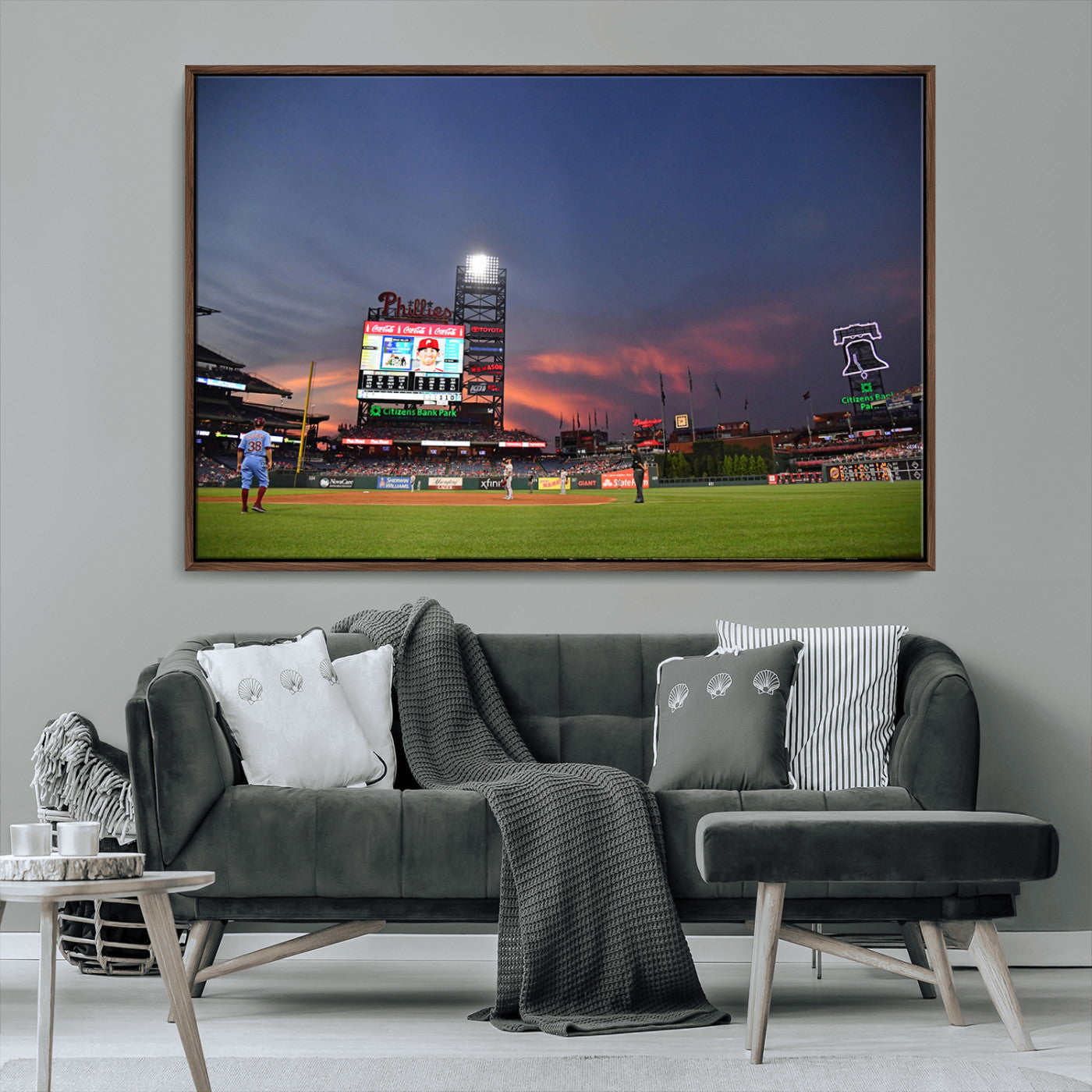 22594-MGV-CV-36X24-Philadelphia Phillies Baseball Print - Philadelphia Citizens Bank Park Stadium Wall Art, Phillies