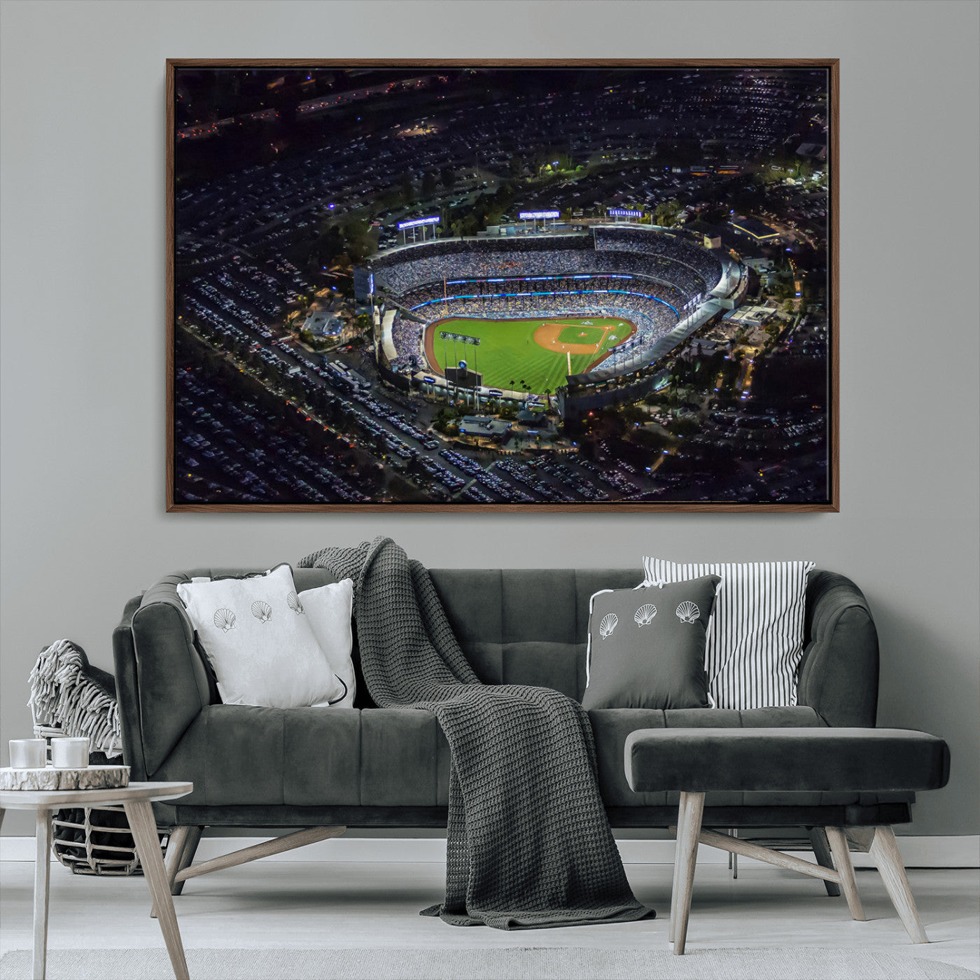 20932-MGV-CV-36X24-Los Angeles Dodgers Dodger Stadium Wall Art Canvas Print - MLB Baseball Stadium