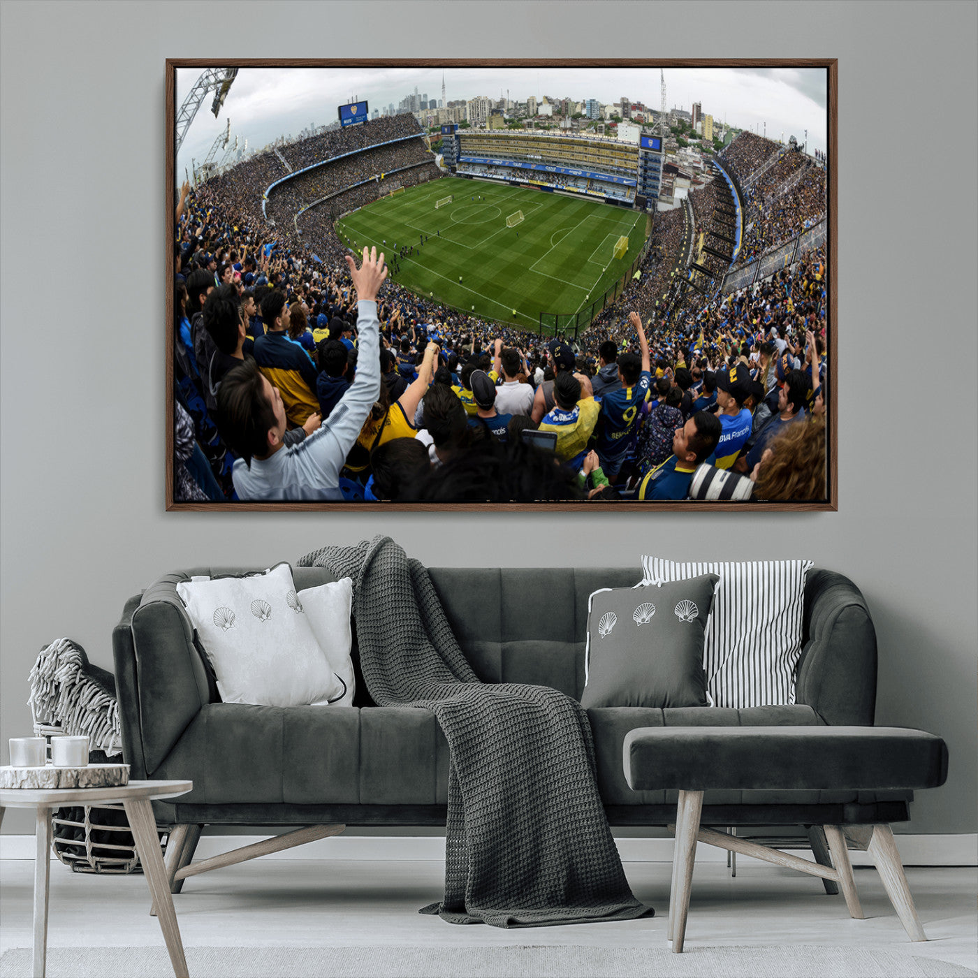23173-MGV-CV-36X24-Boca Juniors Soccer Team Print - Buenos Aires Bombonera Stadium Wall Art Canvas Print