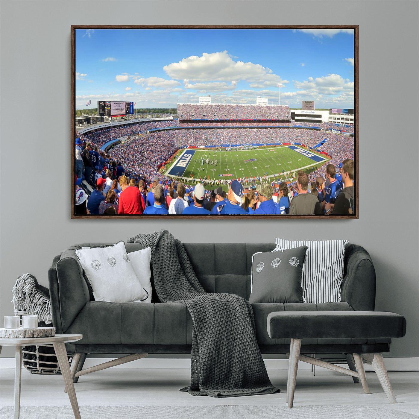 35302-MGV-CV-36X24-Buffalo Bills NFL Football Team Print - Buffalo Highmark Stadium Wall Art Canvas Print