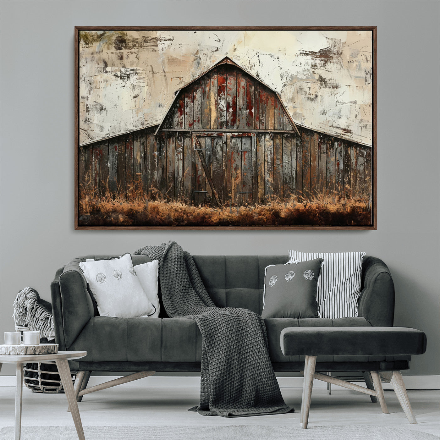 -Rustic Barn Wall Art | Farmhouse Wall Decor Canvas Print | Ready to Hang Barn Decor for Cabin or