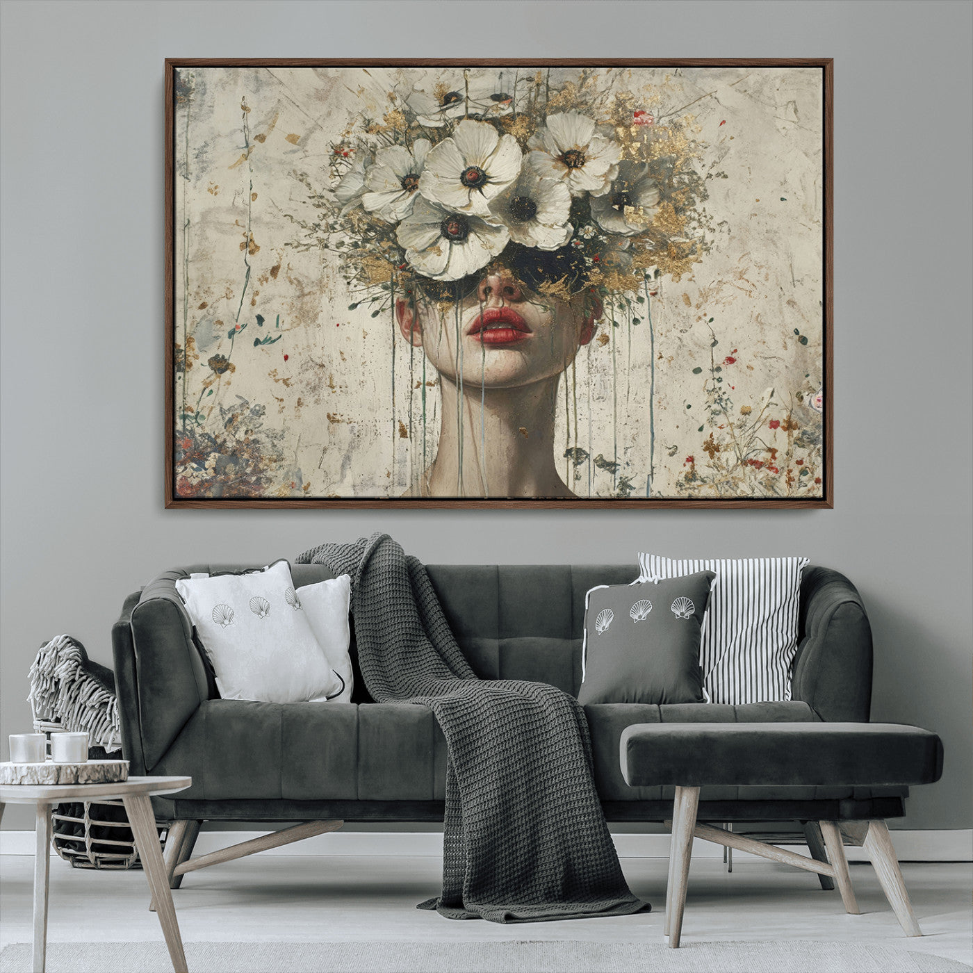 72759-MGV-CV-36X24-Abstract Floral Women Patel Wall Art Canvas Print