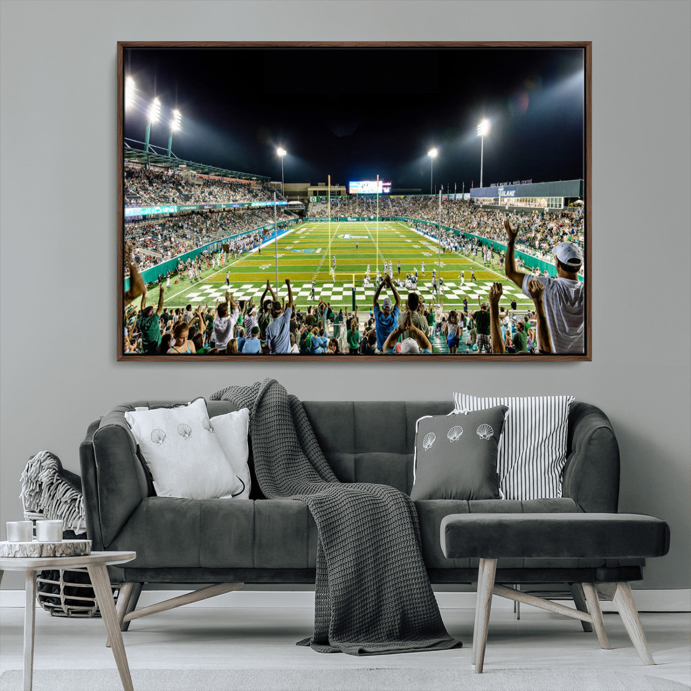 -The Tulane University Green Wave Football Team Print - New Orleans Yulman Stadium Wall Art Canvas