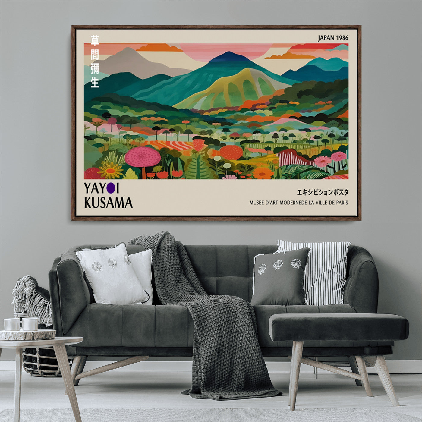 83384-MGV-CV-36X24-Yayoi Kusama Japan 1986 Canvas – Wabi Sabi Japanese Vibrant Abstract Wall Art Contemporary Canvas for Home, Office