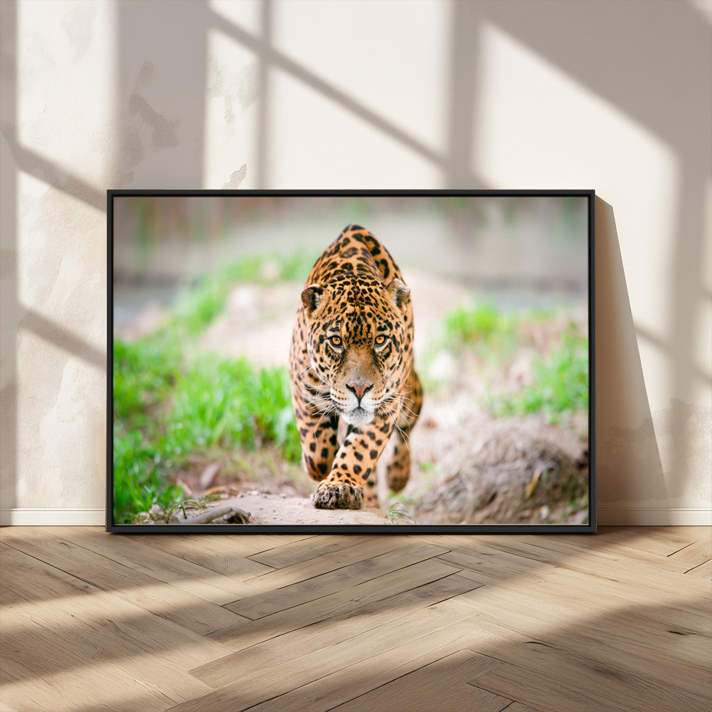 -Leopard on the Prowl - Stunning Large Framed Leopard Wall Art Canvas Wall Art for Living Room,