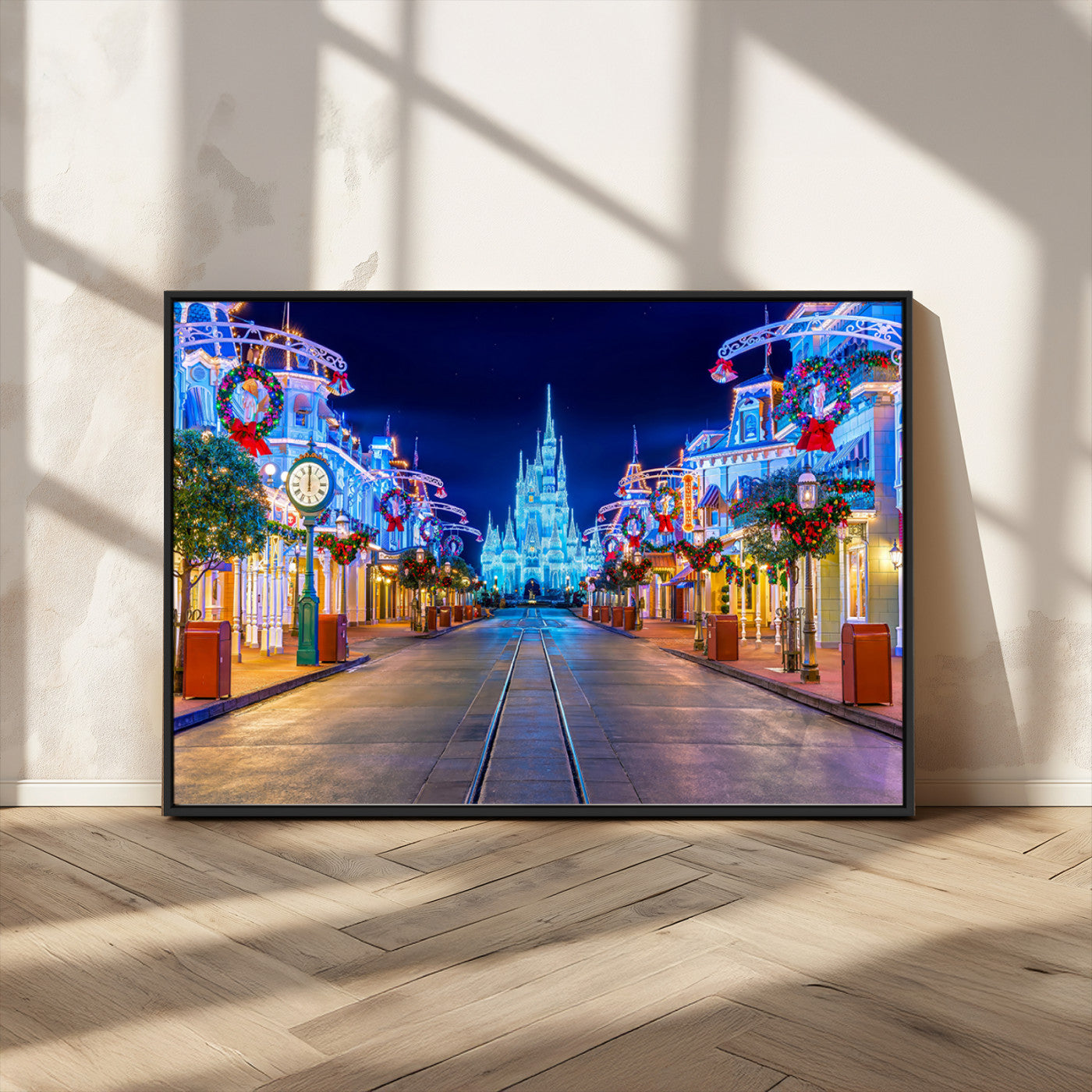 12470-MGV-CV-36X24-Disney Castle Wall Art – Large Magic Kingdom Canvas Artwork, Fairytale Design, Kids Room Christmas Decor for Home, Office