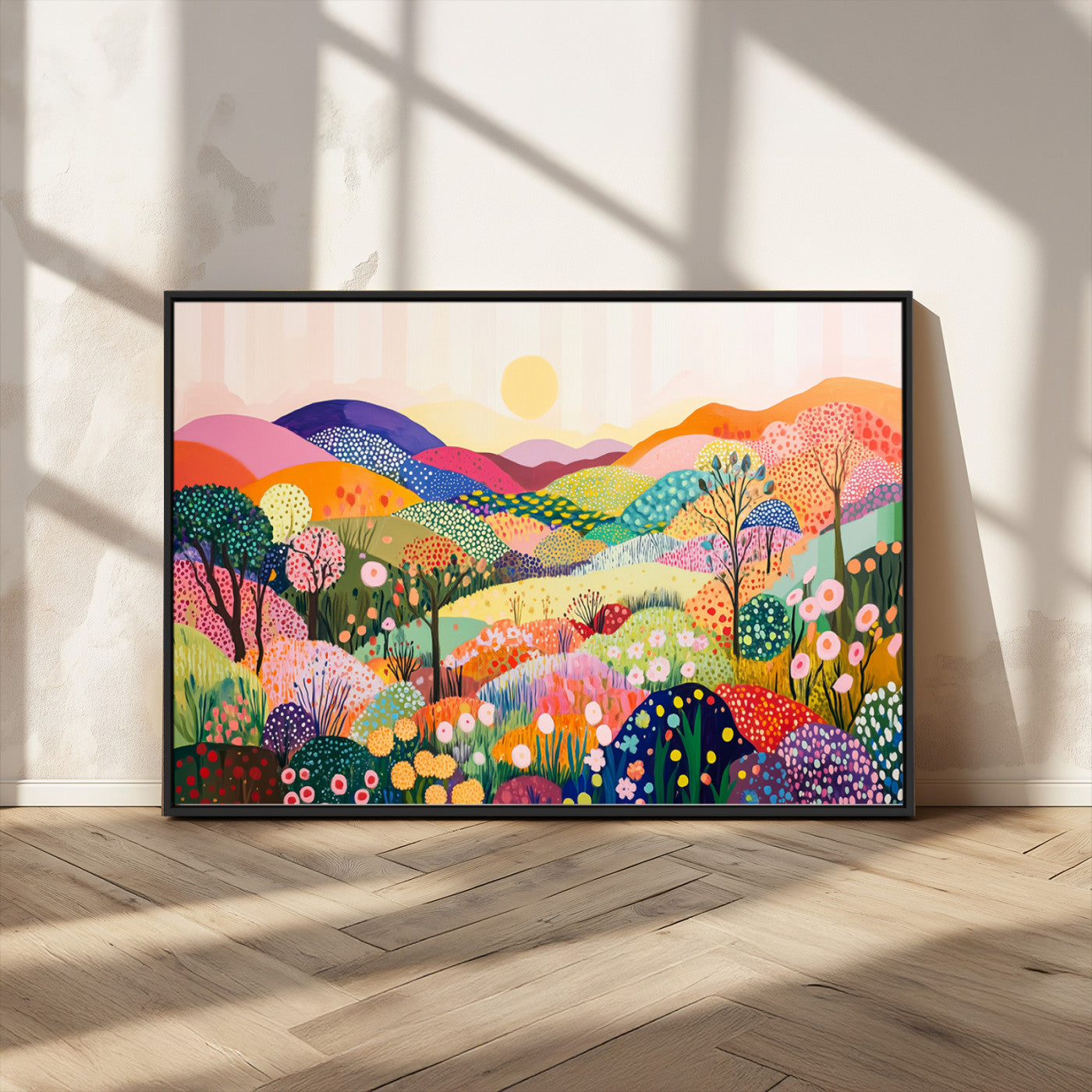 63198-MGV-CV-36X24-Yayoi Kusama 1986 Wall Art Print – Yayoi Kusama Wabi Sabi Japanese Wall Art Print - Vibrant Abstract