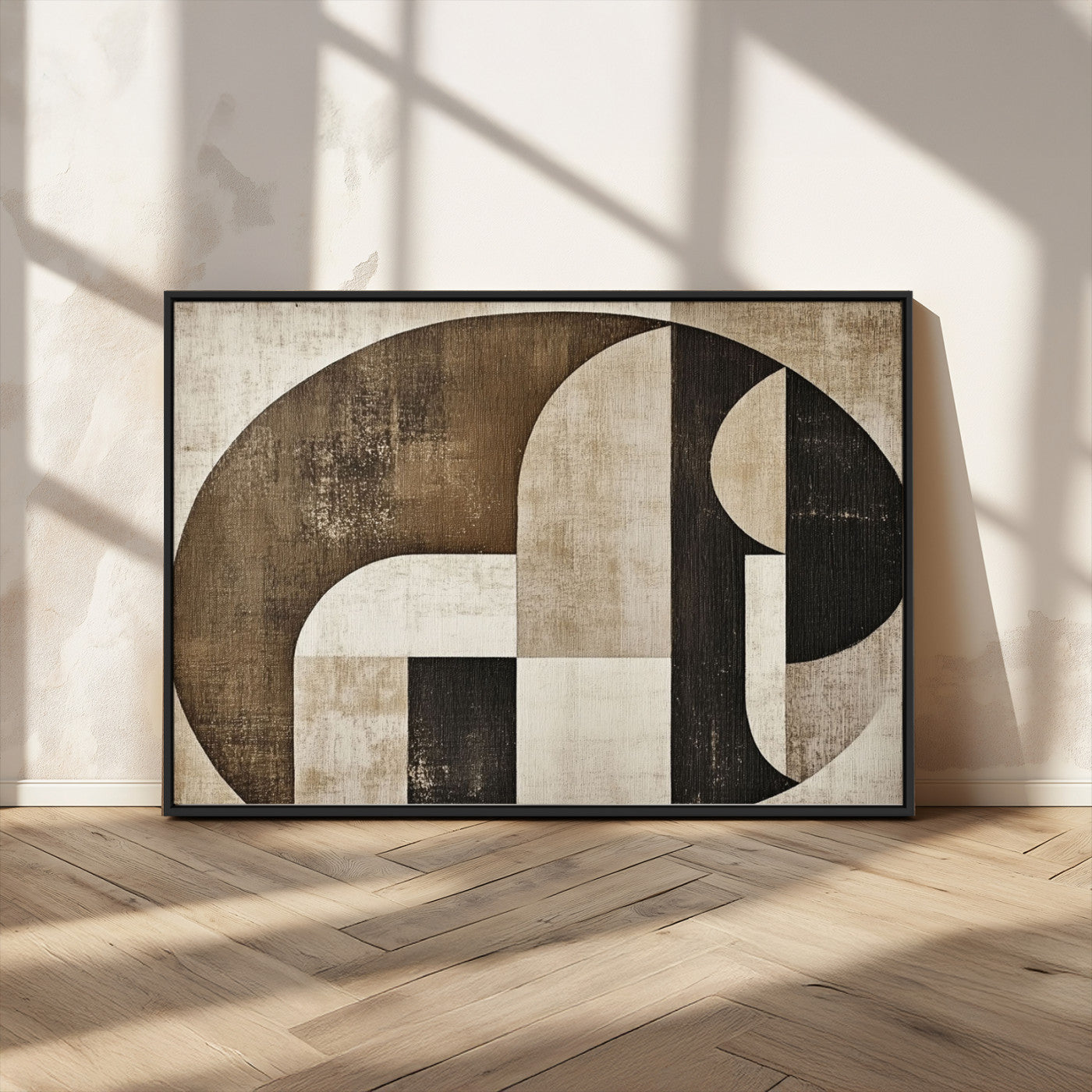 44796-MGV-CV-36X24-Wabi Sabi Abstract Wall Art | Geometric Modern Minimalist Canvas Print with Neutral Mid Century Art