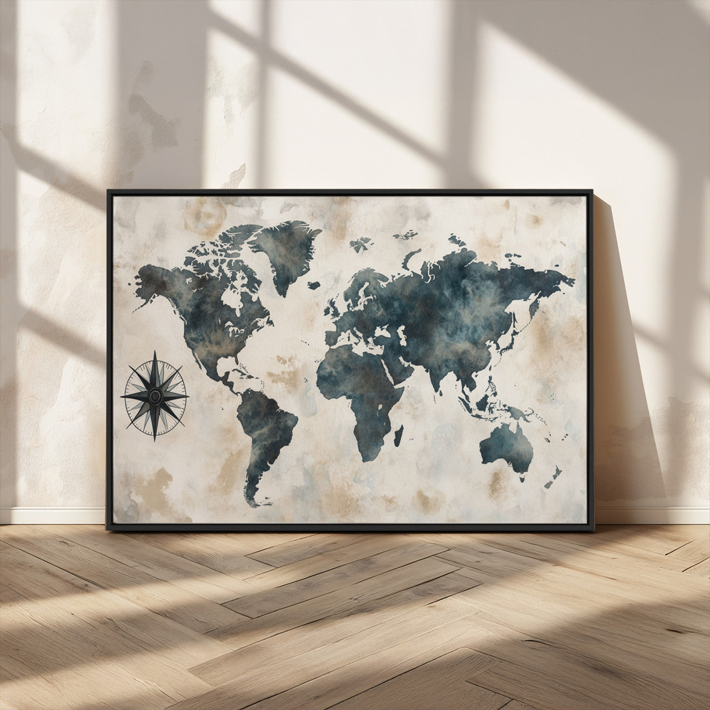-Push Pin World Map Canvas Print – Travel Tracker Wall Art for Couples, Perfect Anniversary Gift for Home or Office Decor