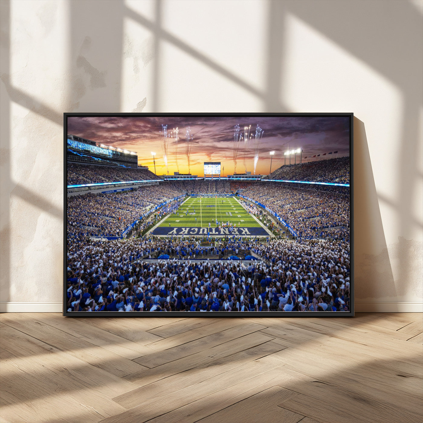 78524-MGV-CV-36X24-Kroger Field Wall Art Print - Kentucky Stadium Wall Art Print - Sunset Football Stadium Wall Decor -