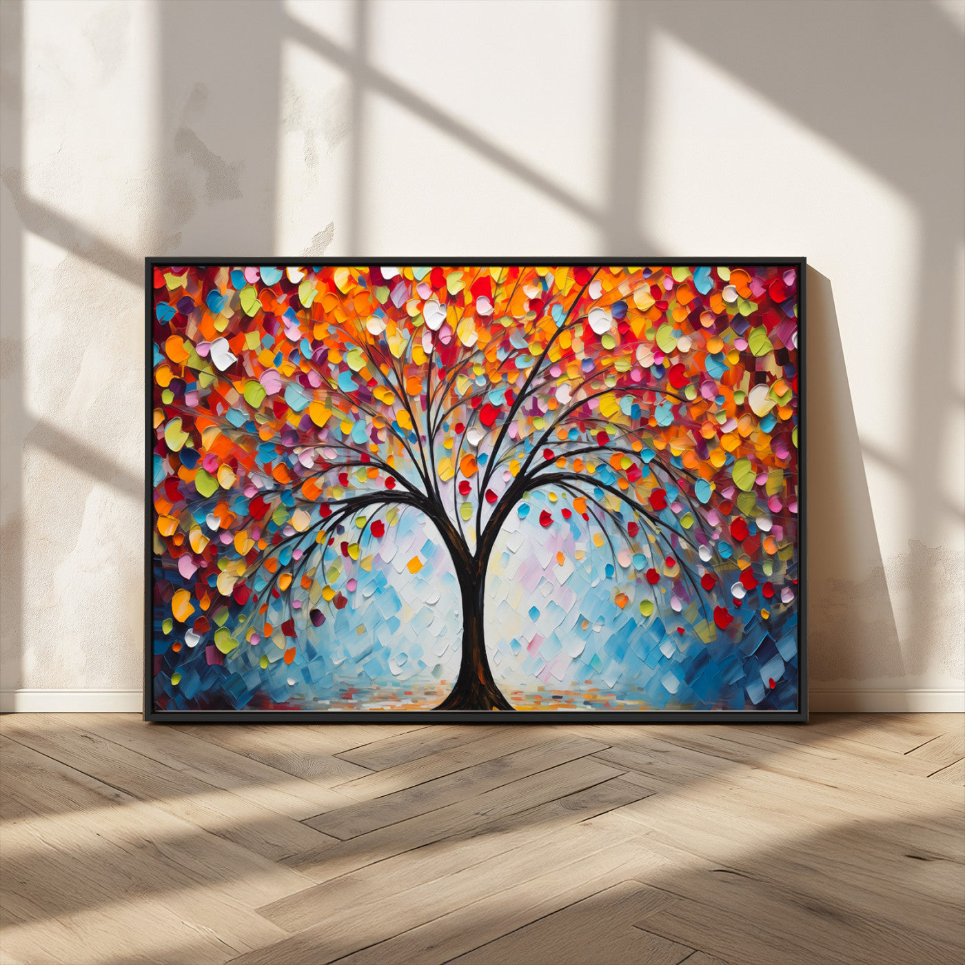 HS2447-MGV-CV-36X24-Vibrant Tree of Life Canvas Wall Art – Colorful Abstract Nature in Modern Decor - Ready to Hang