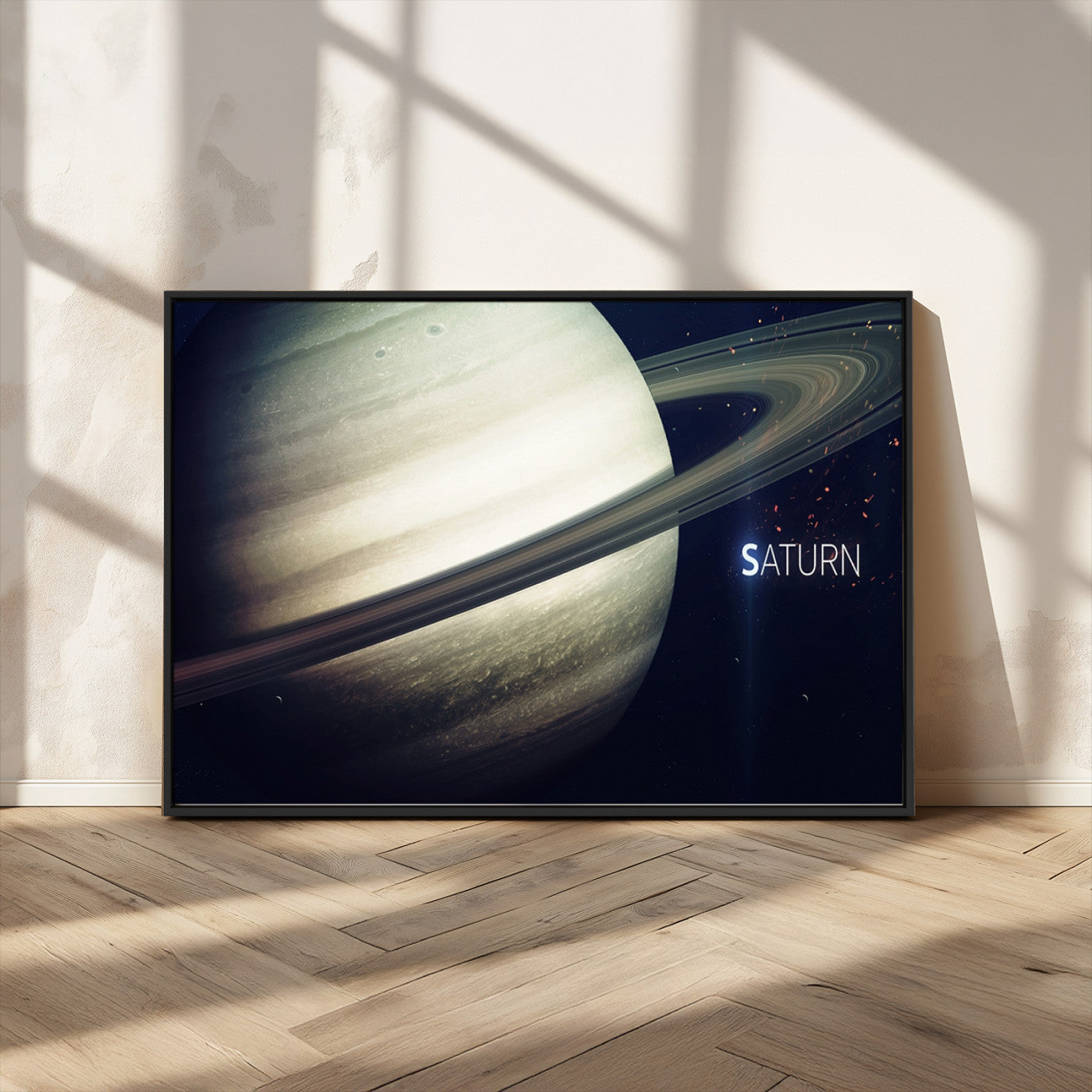 -Framed Saturn Wall Art Canvas Print