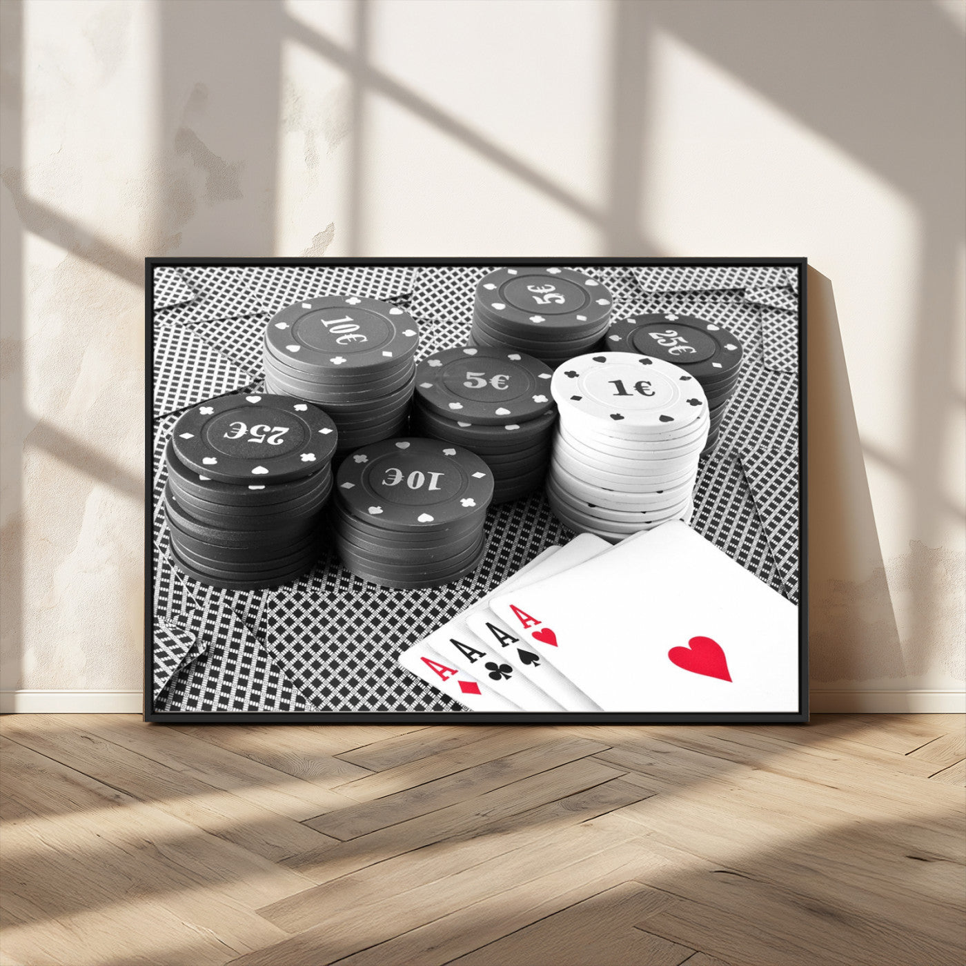 -Poker Game Cards Wall Art Canvas, Multi Panel Wall Art Canvas Print